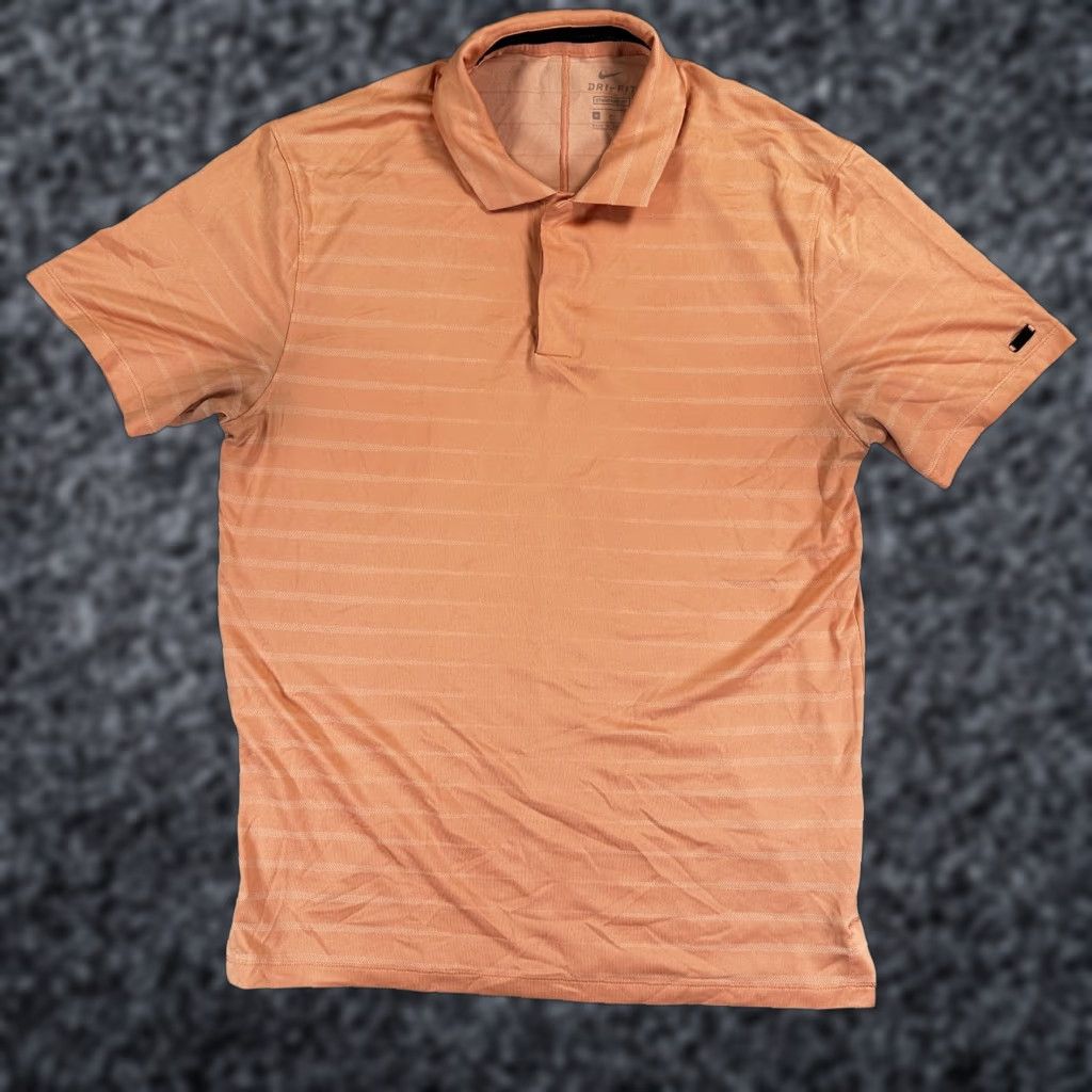 Nike Nike Dri-FIT Polo Shirt Mens M Orange Striped Golf Short Sleeve Polo Shirt Nike Dri-FIT Mens M Orange Striped Short Sleeve Golf Polo Size US M / EU 48-50 / 2 - 1 Thumbnail