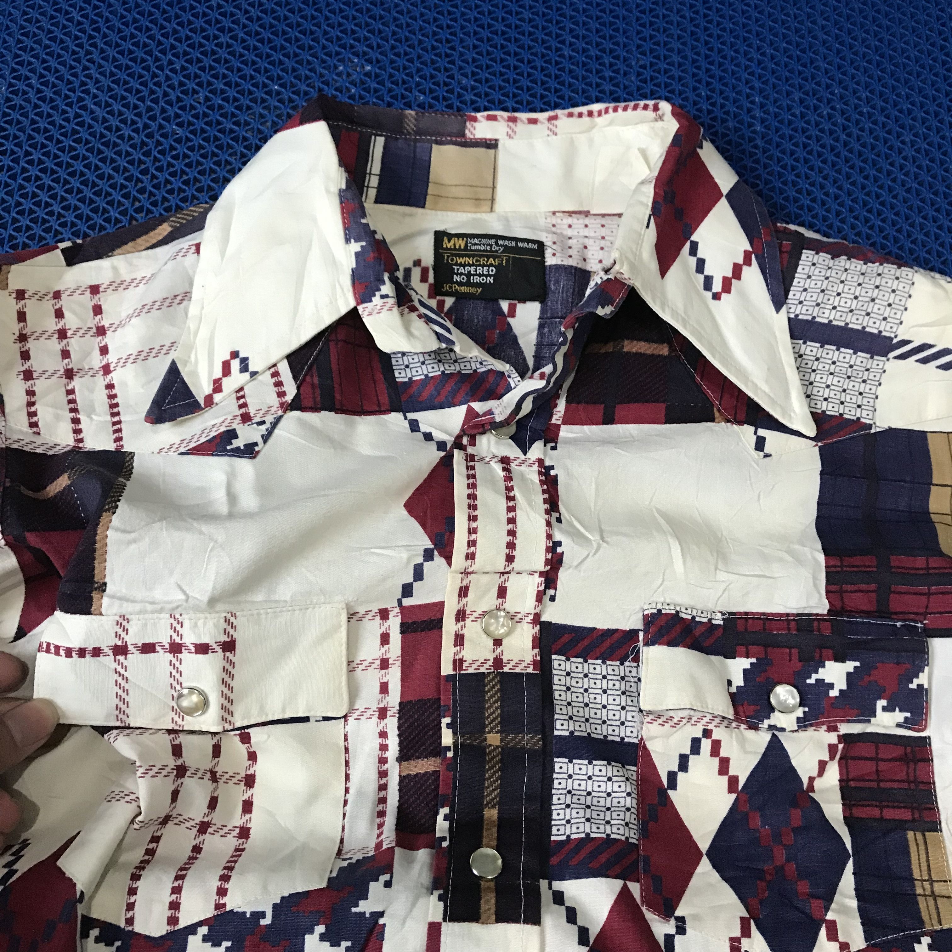 Towncraft Vintage Towncraft Jc penney tapered Non iron patchwork shirt Size US M / EU 48-50 / 2 - 8 Thumbnail