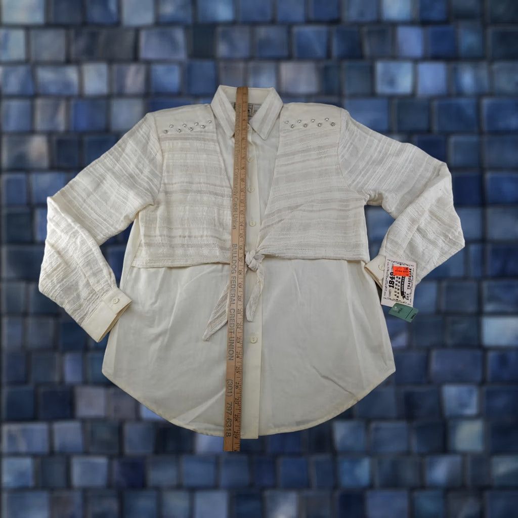 DANCER VINTAGE 1849 Authentic Ranchwear Shirt Womens Small White Western Square Dance Size S / US 4 / IT 40 - 1 Thumbnail
