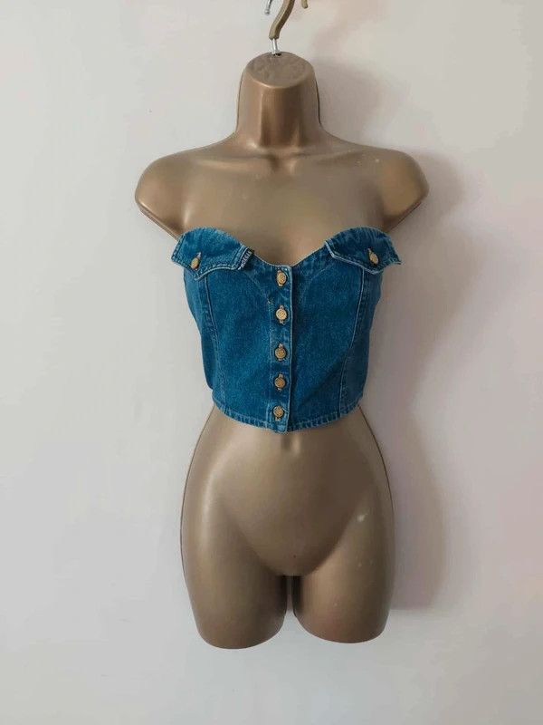 Vintage Vintage denim tube top Size M / US 6-8 / IT 42-44 - 9 Thumbnail