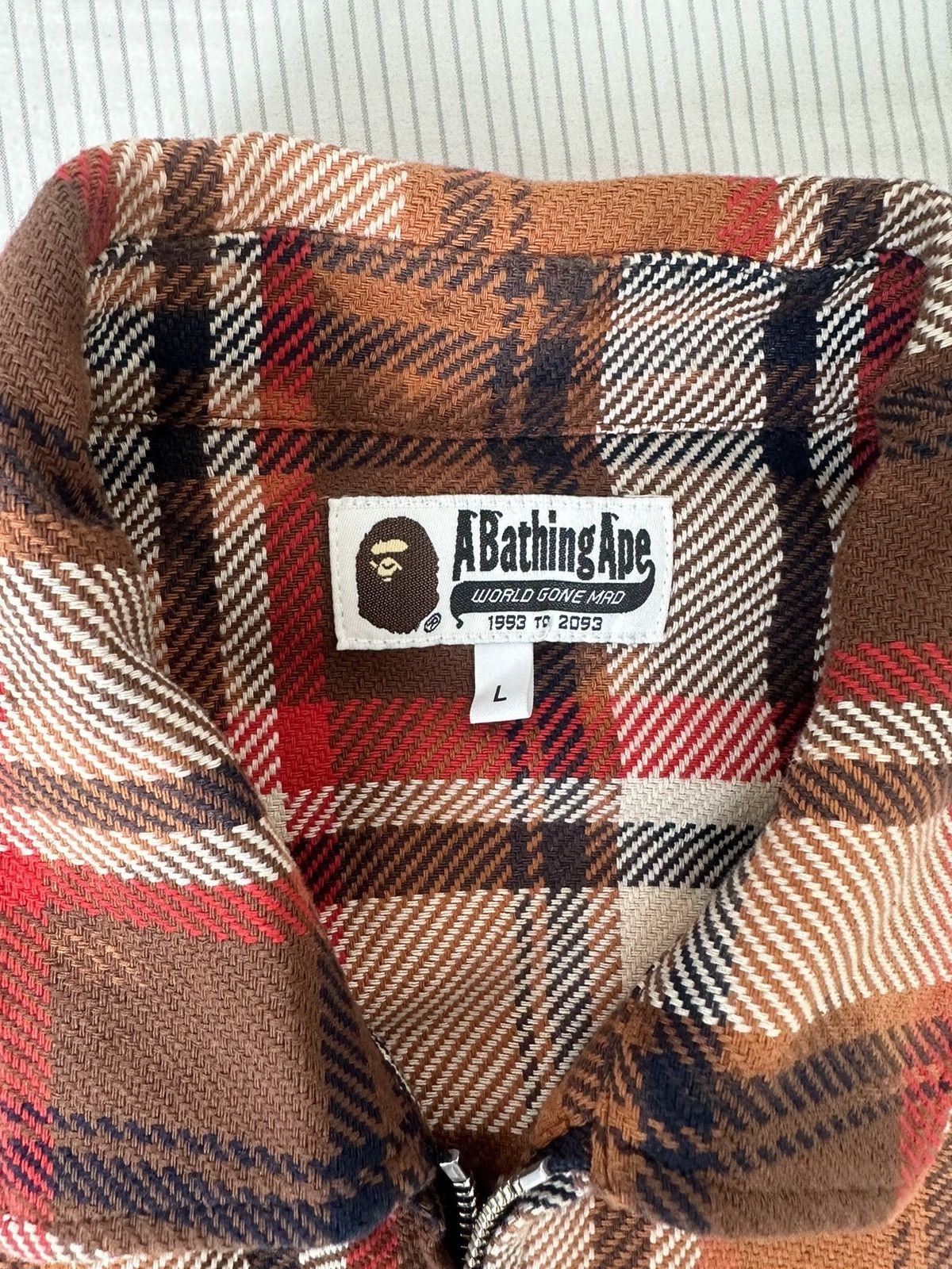 Bape Bape Plaid Sweatshirt Sz M Size US L / EU 52-54 / 3 - 4 Thumbnail