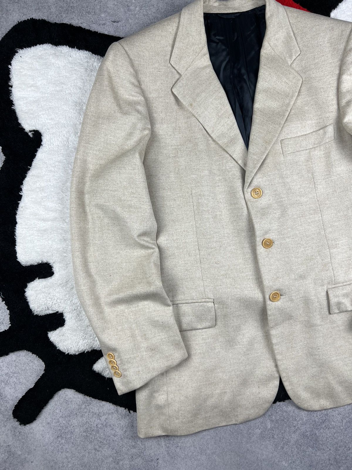 Vintage Riccardo Piacenza Lana Wool Italy Buisness Old Money Blazer Size 52R - 2 Thumbnail