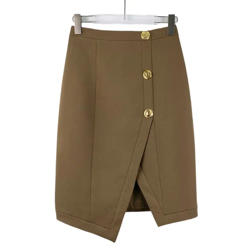 Balmain Balmain Women's Deep Brown Wool Skirt 0089 Size 22" - 1 Thumbnail