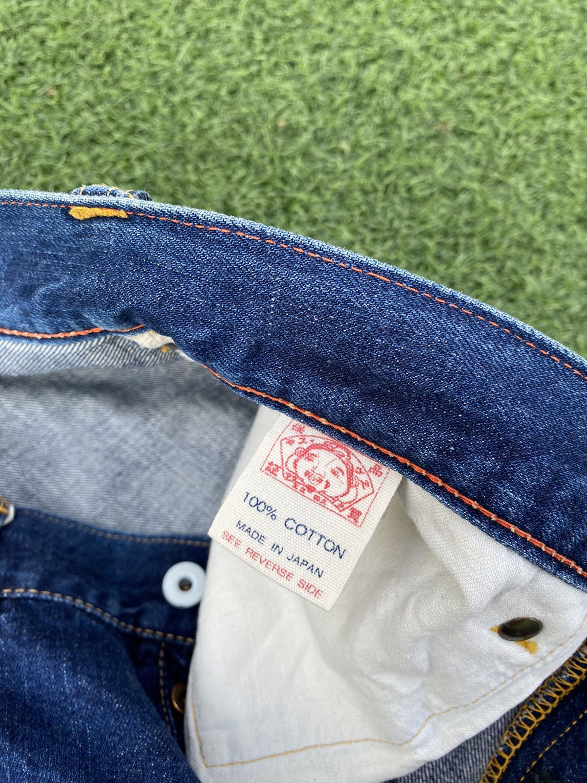 Evisu × Japanese Brand EVISU 9055 PHILIP GOSS LEATHER BUCKLE BACK SELVEDGE Size US 35 - 10 Thumbnail