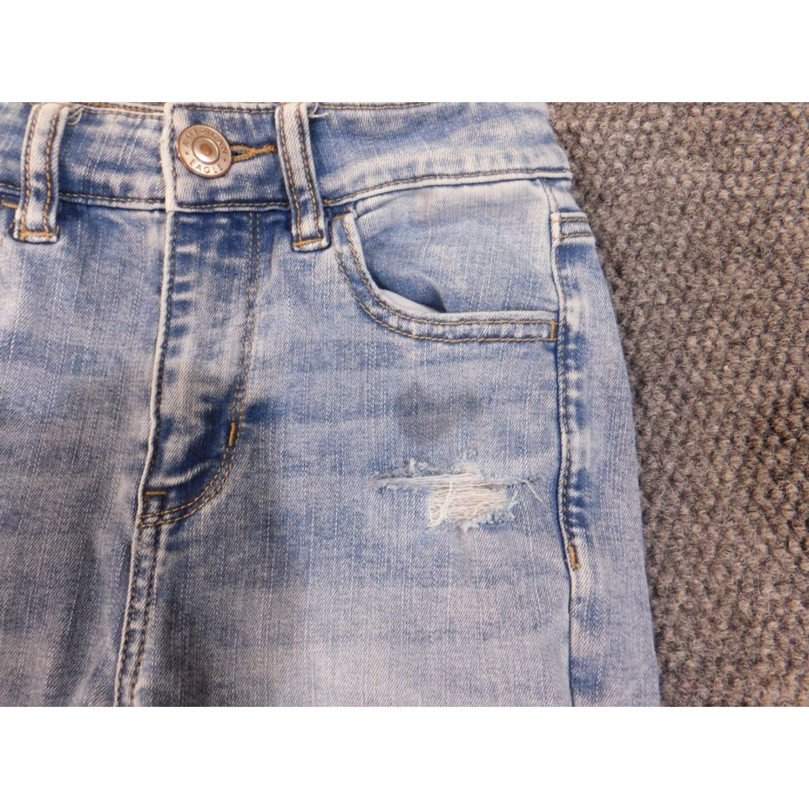 American Eagle Outfitters American Eagle Outfitters Jeans Womens 00 Blue High Rise Jegging Distressed Light Wash Regular Size 24" / US 00 / IT 34 - 4 Thumbnail