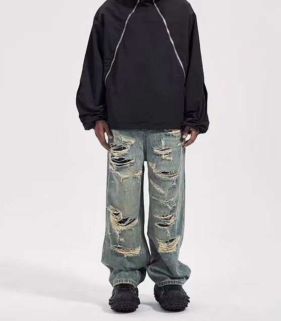 Japanese Brand × Jean High street beggars ruin double layer ripped jeans Size US 30 / EU 46 - 4 Thumbnail