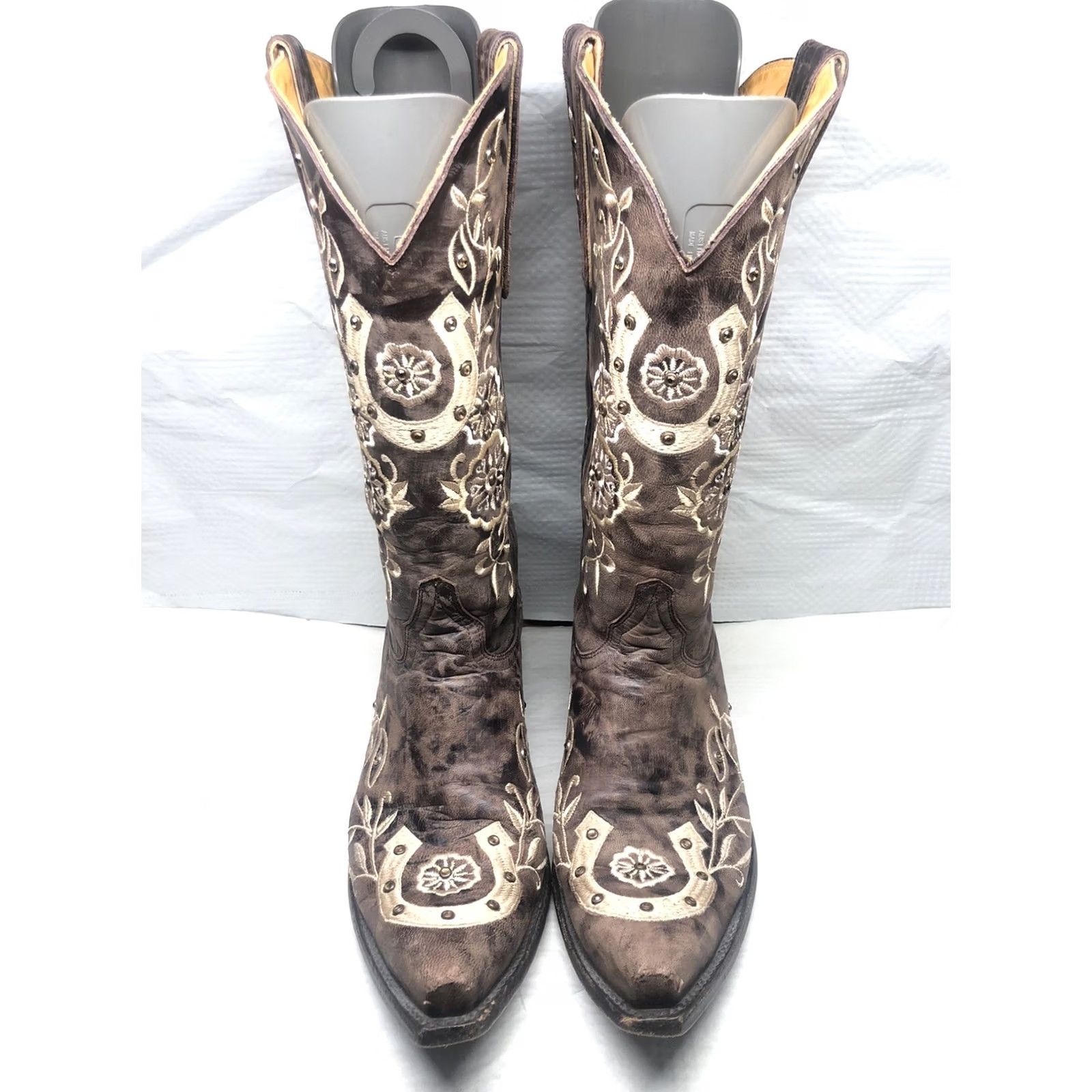 Old Gringo Old Gringo Lucky Horseshoe Cowgirl Boots Women’s 9.5 Chocolate Brown Snip Toe Size US 10 / IT 40 - 3 Thumbnail