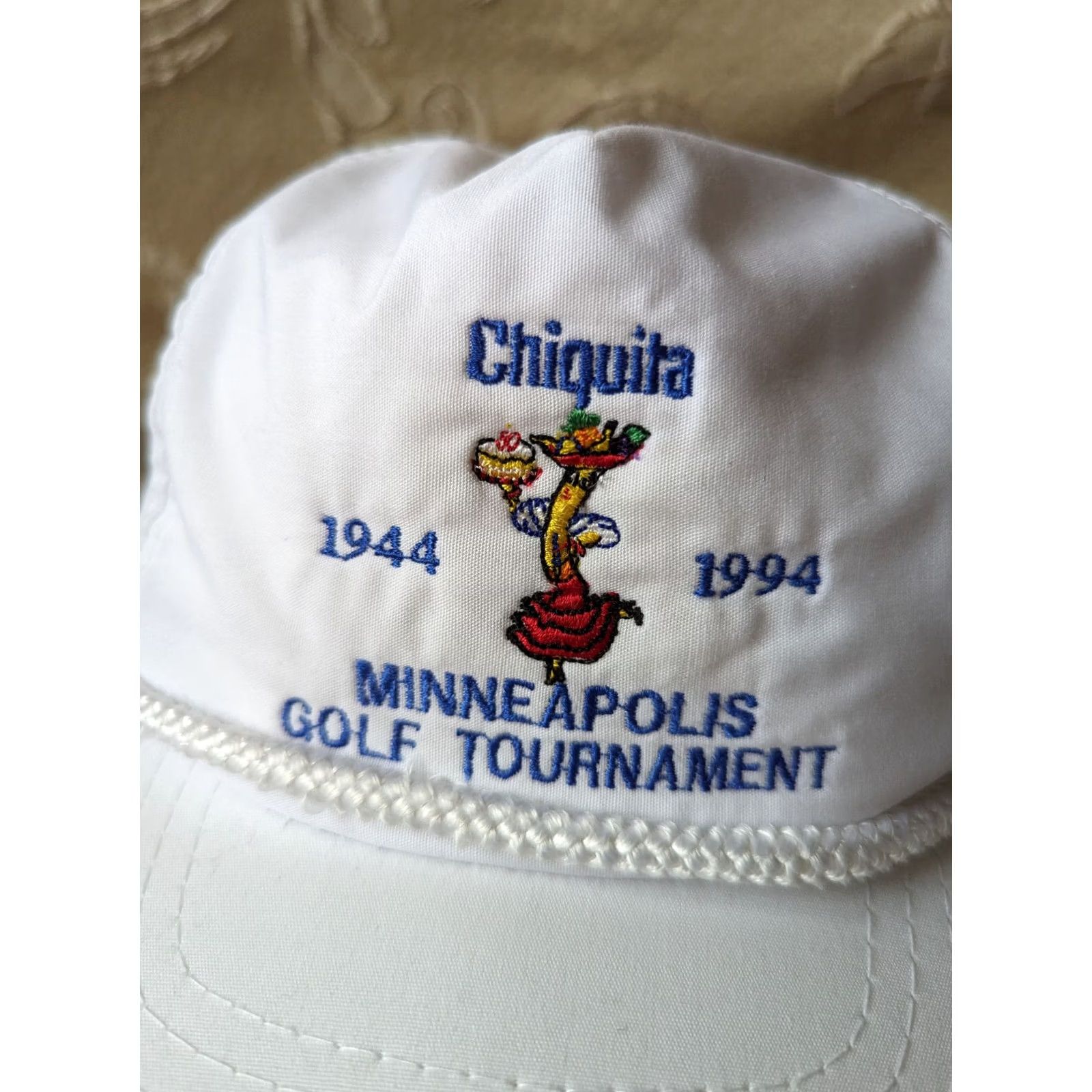 Vintage VINTAGE Chiquita 50 years 1994 Minneapolis Golf Tournament Cap White Size ONE SIZE - 2 Thumbnail