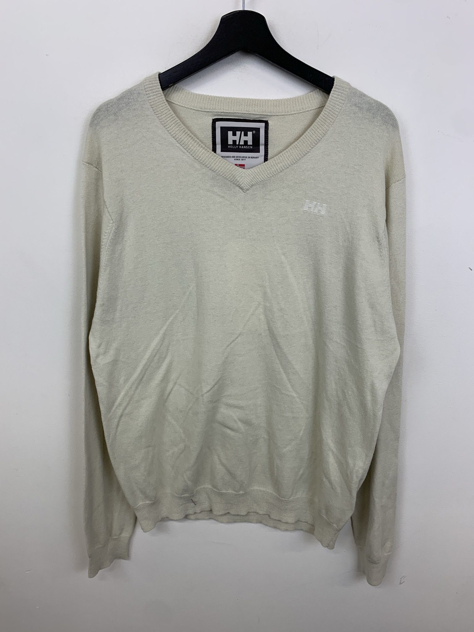 Helly Hansen Vintage Sweater 1990s Knit Helly Hansen White Knit Sweater Size L Size US L / EU 52-54 / 3 - 1 Thumbnail