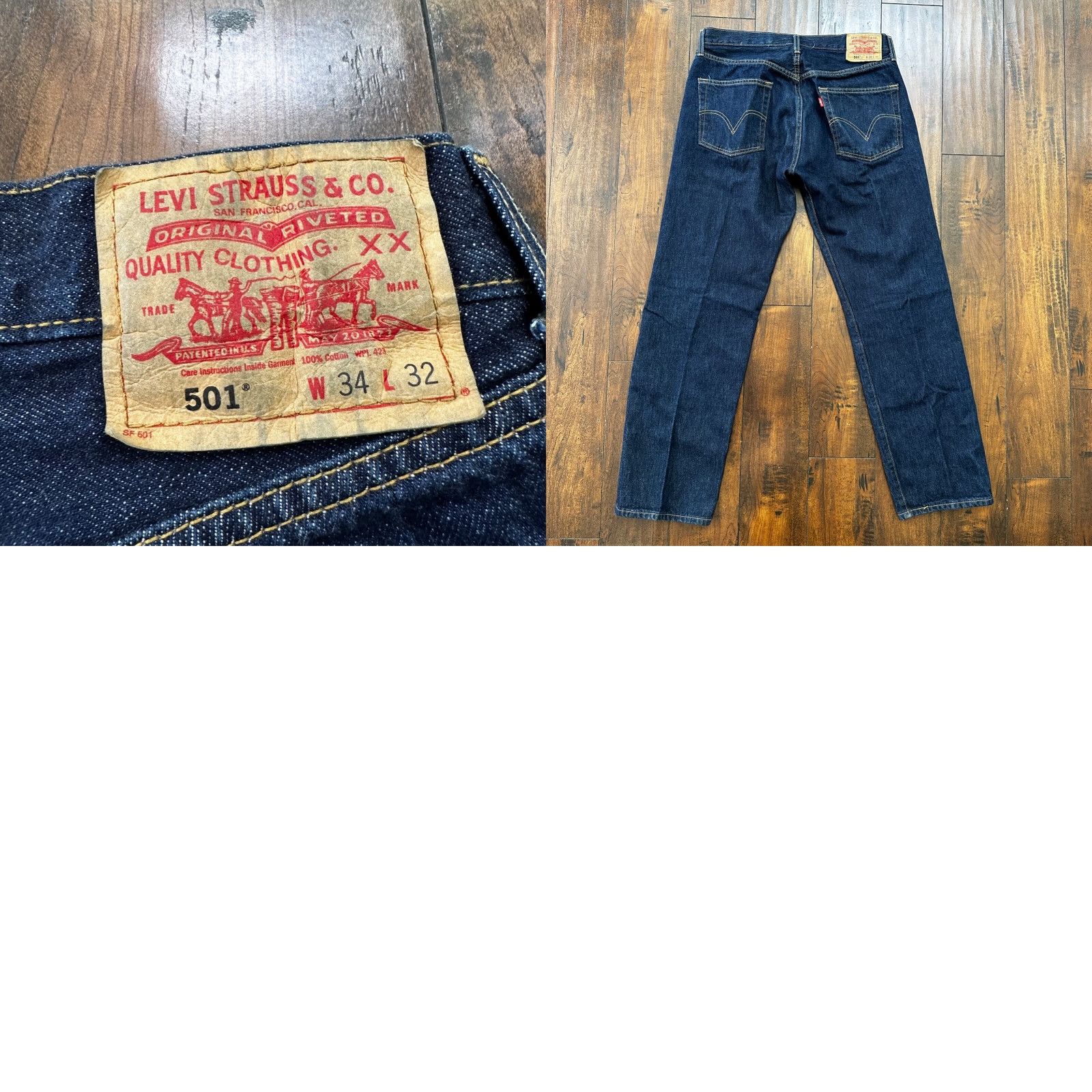 Levi's VINTAGE Levi's 501 Jeans Mens 34x32 Dark Wash Denim Straight 90s 2000s Classic Comfort Size US 34 / EU 50 - 9 Thumbnail