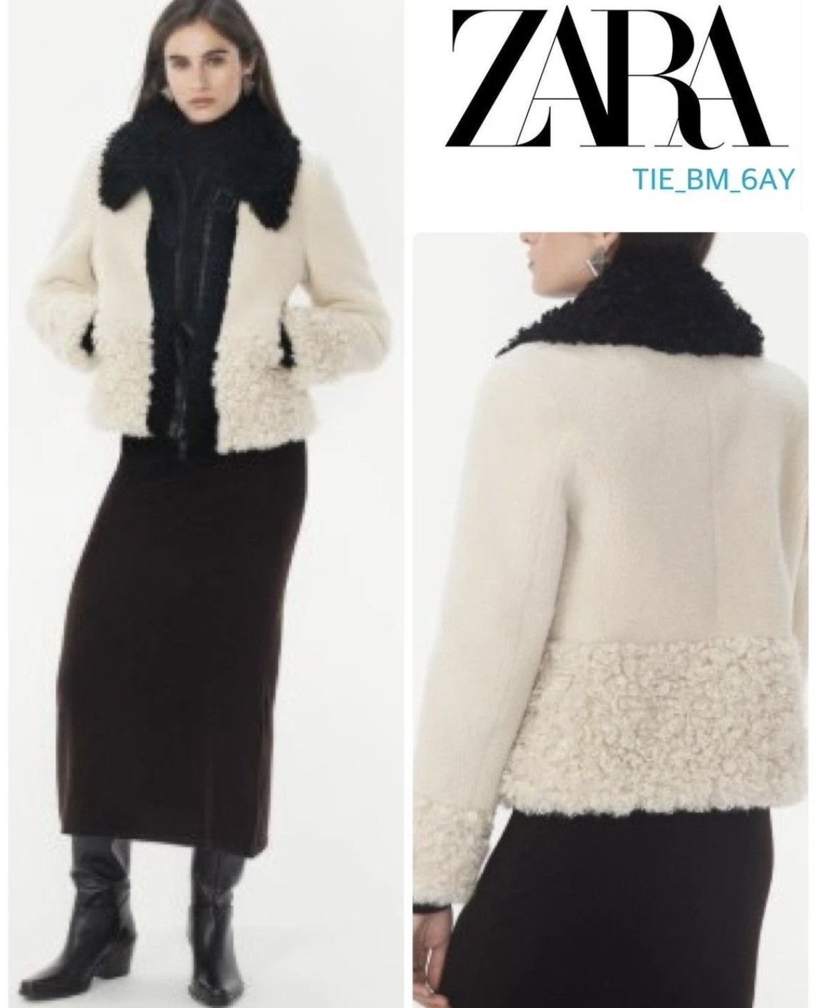 Zara ZARA FAUX FUR PATCHWORK JACKET Size S / US 4 / IT 40 - 3 Thumbnail