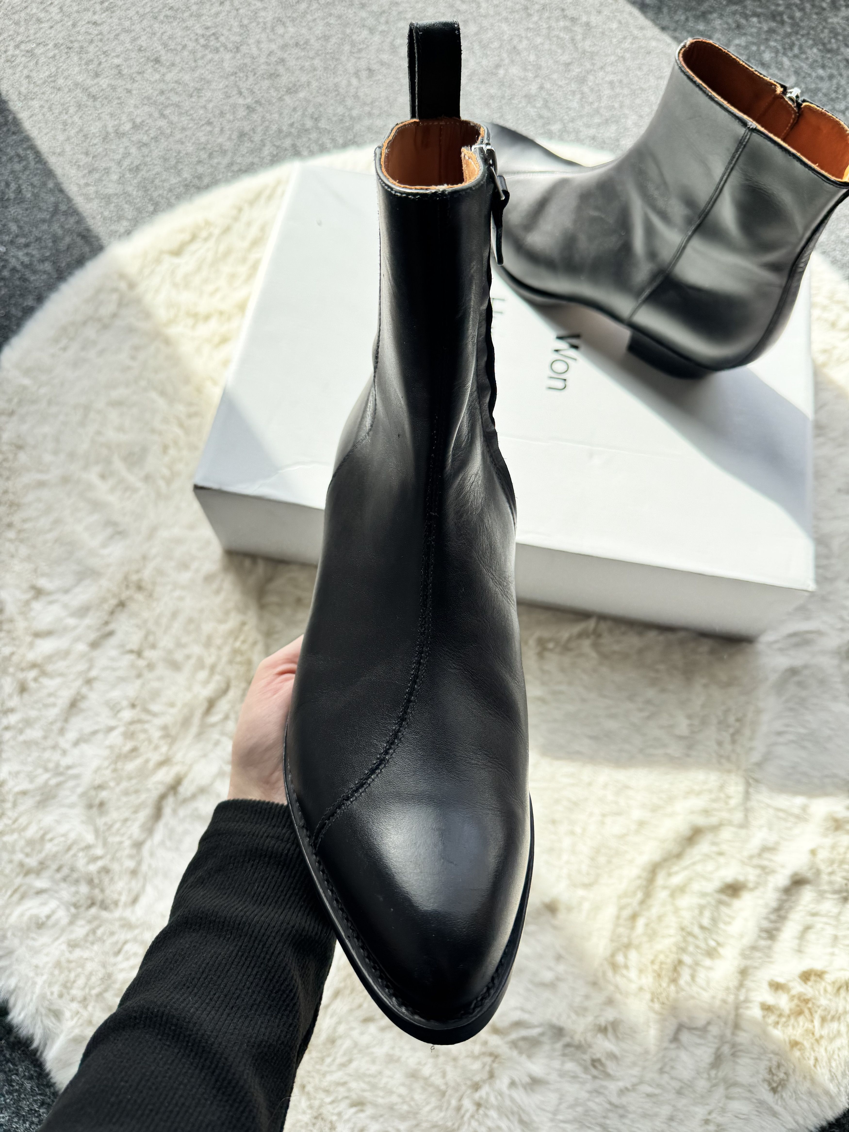Won Hundred Won Hundred - black leather ankle cowboy boots 45 Size US 12 / EU 45 - 5 Thumbnail