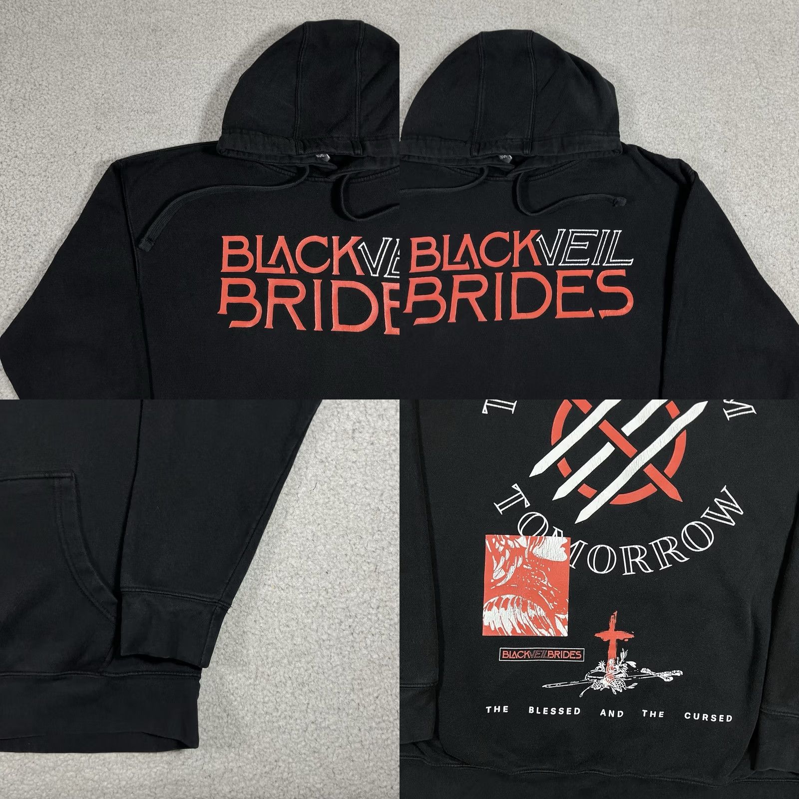 Vintage Black Veil Brides Hoodie Mens XL Sweatshirt Phantom Tomorrow Punk Emo Band Size US XL / EU 56 / 4 - 8 Thumbnail