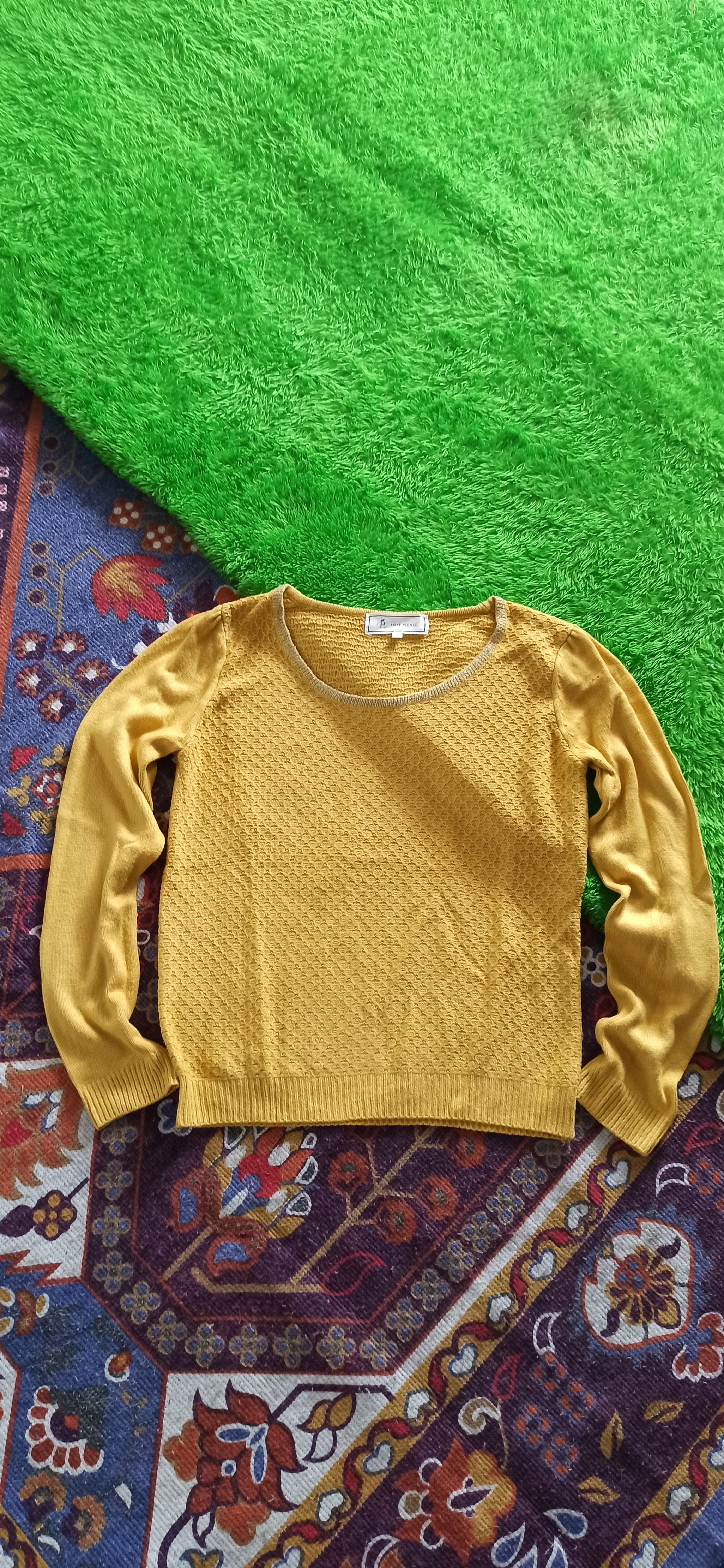 Japanese Brand Vintage Rope Picnic Yellow Knitwear Size S / US 4 / IT 40 - 1 Thumbnail