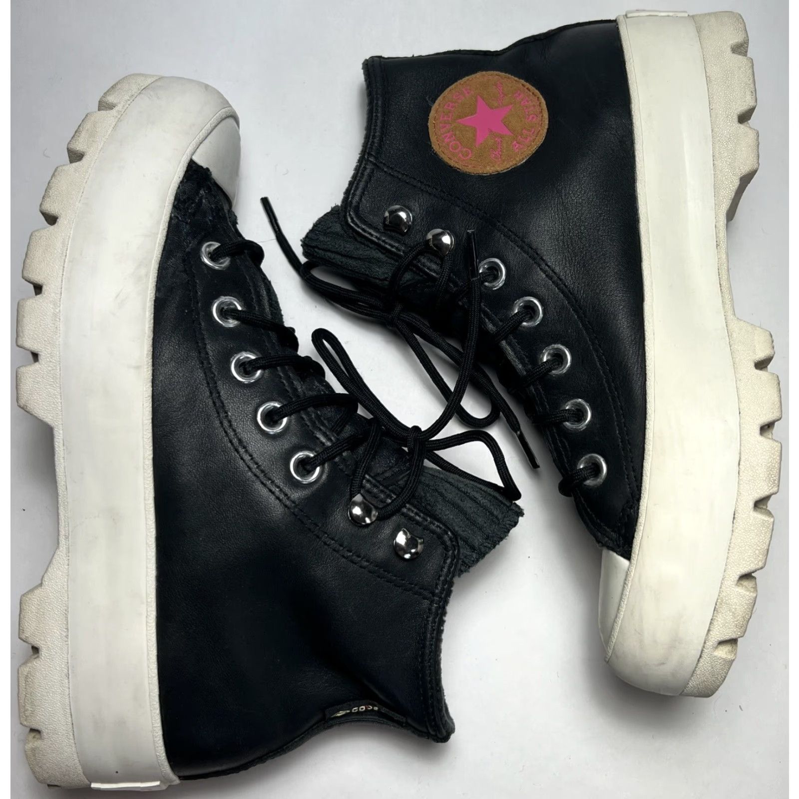 Converse VINTAGE CONVERSE Chuck Taylor Sneaker Women 6.5 Pink Black Gore-Tex Lugged Winter Hi-Sneakers Womens 6.5 Sneaker Size US 7 / IT 37 - 3 Thumbnail