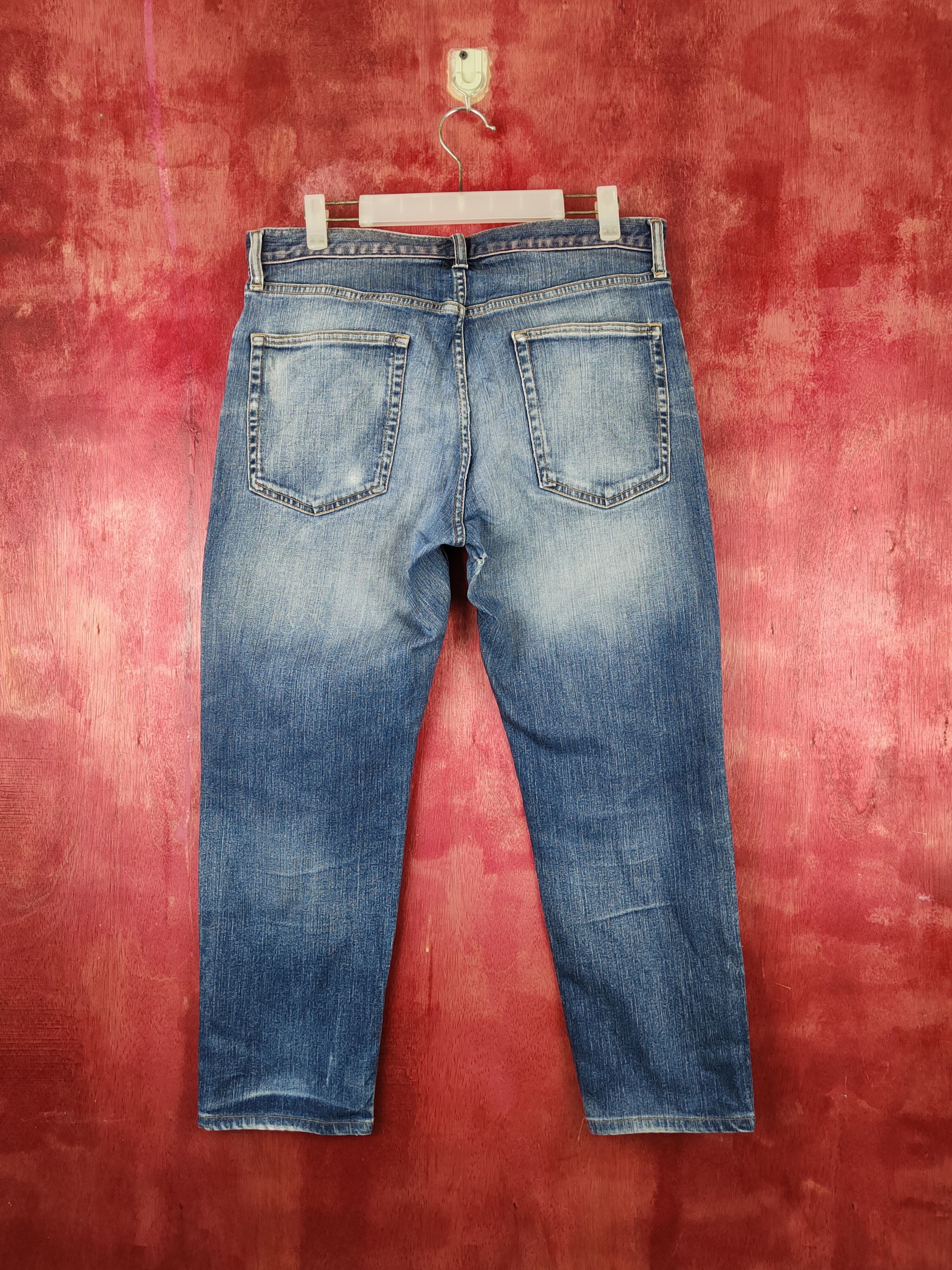 GU GU Blue Faded Distressed Ripped Jeans #S16692 Size US 33 - 7 Thumbnail