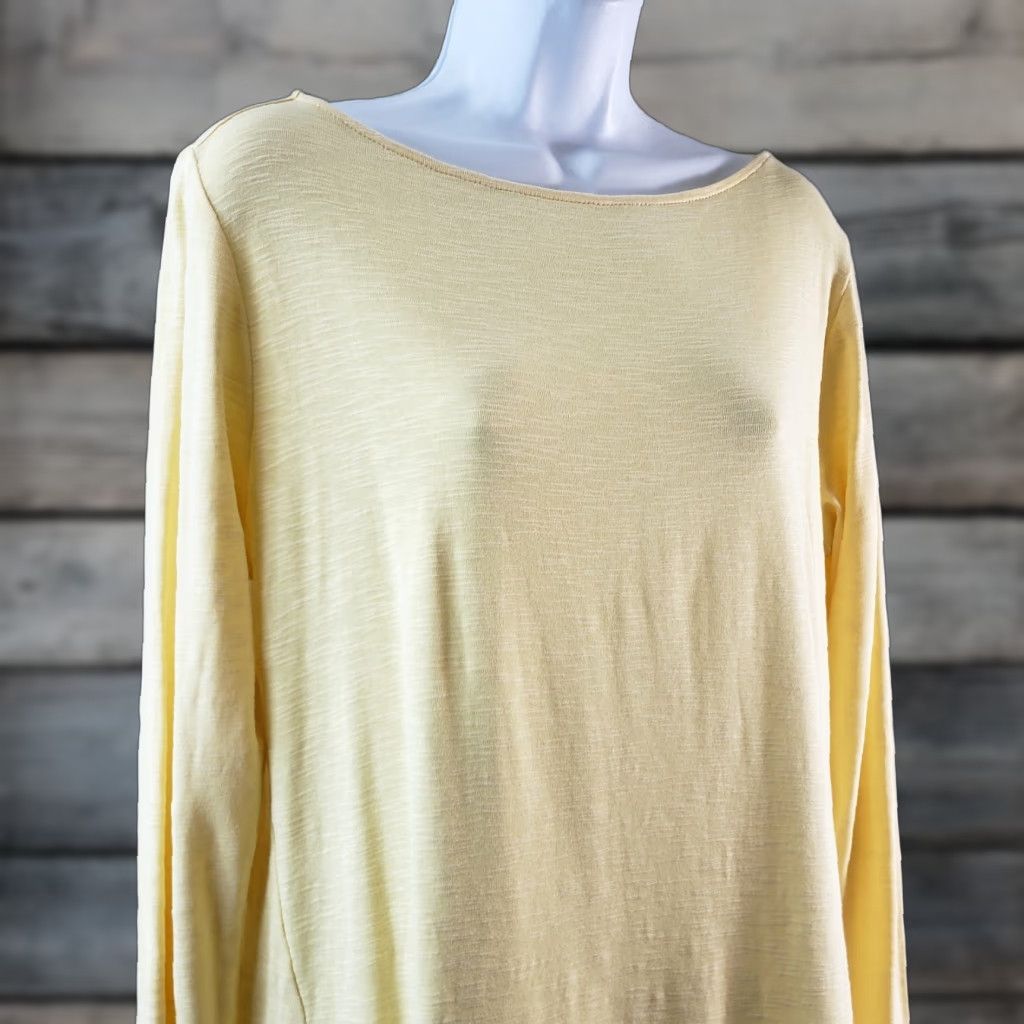 J. Jill J Jill Tunic Boat Neck Pima Long Sleeve Yellow Sz Medium Womens Size M / US 6-8 / IT 42-44 - 1 Thumbnail