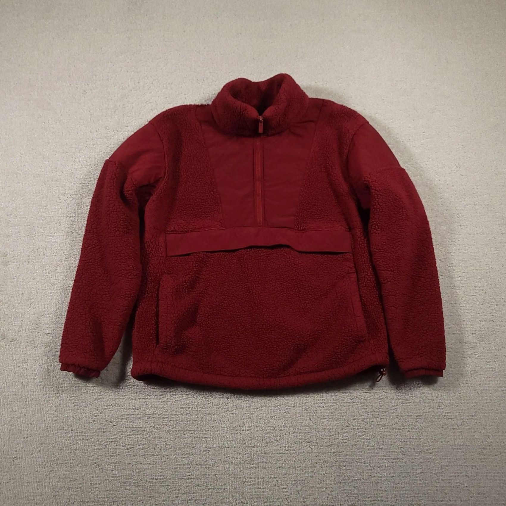 Pinko VINTAGE PINK Victoria's Secret Pullover Jacket Womens M Red Sherpa Fleece Half Zip Warm N/A Size M / US 6-8 / IT 42-44 - 2 Thumbnail