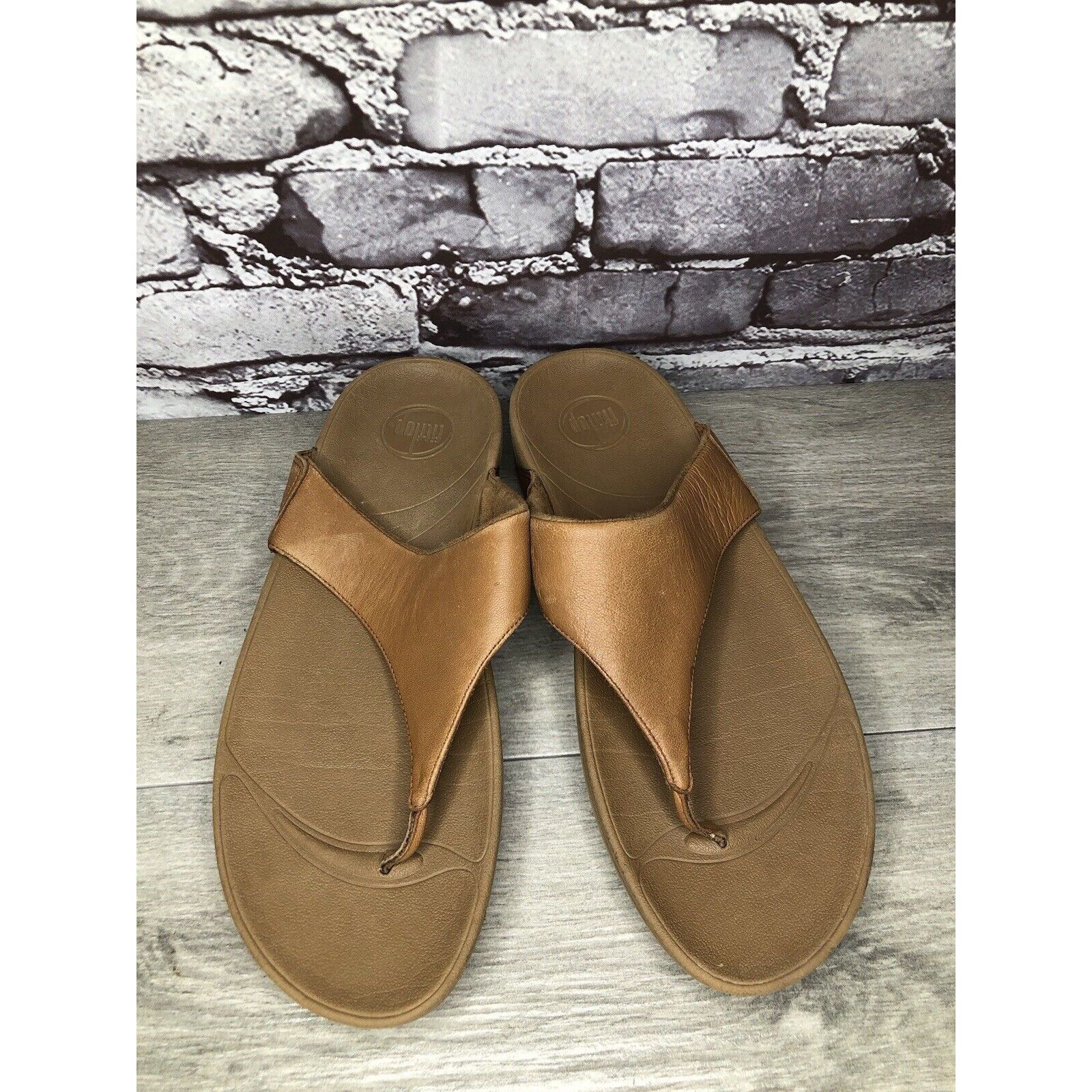 Other Fitflop Camel Tan Leather Flip Flop Wobble Board Sandals Wom Size US 10 / IT 40 - 8 Thumbnail