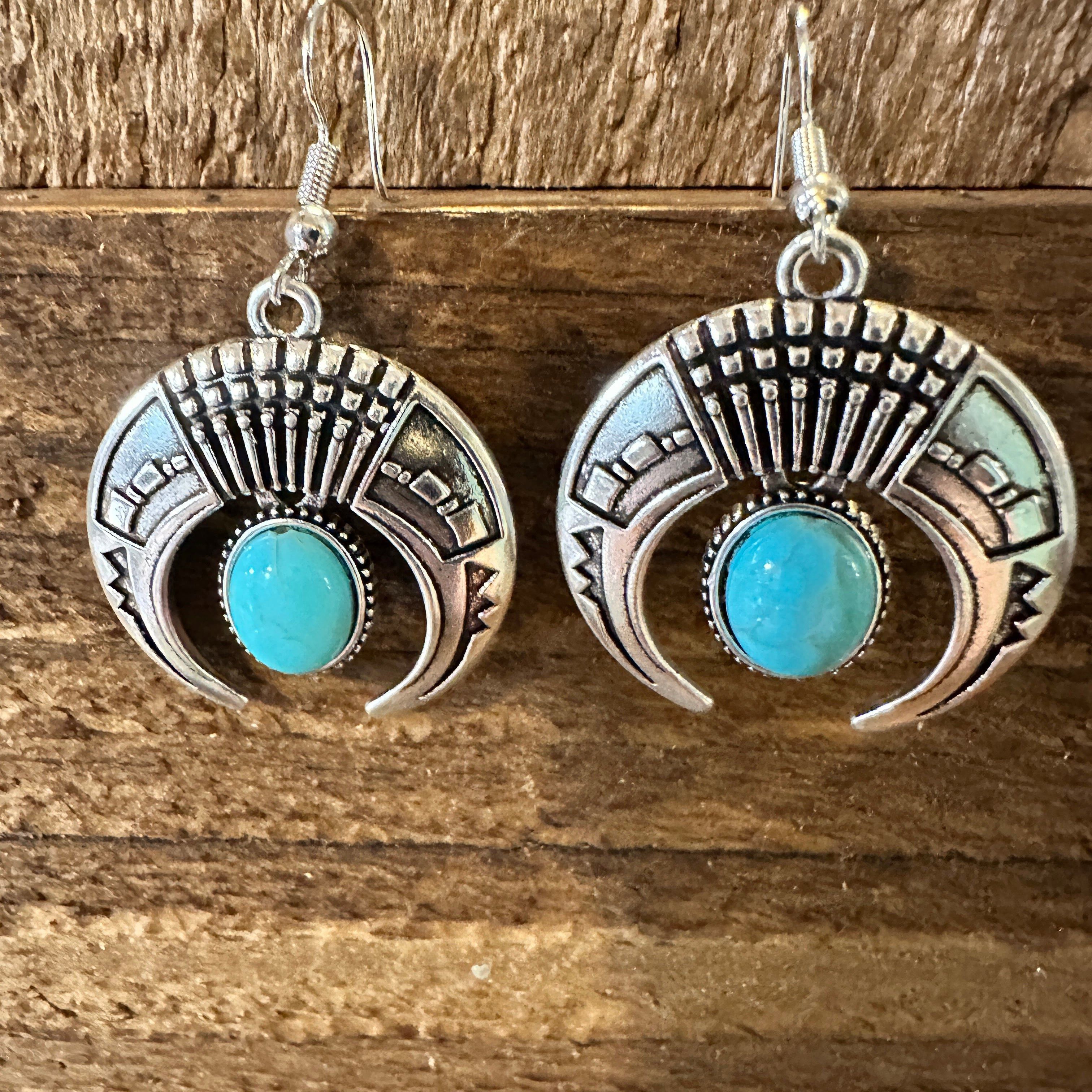 Other Turquoise Stone Bohemian Vintage Squash Droplet Dangle Earri Size ONE SIZE - 3 Thumbnail