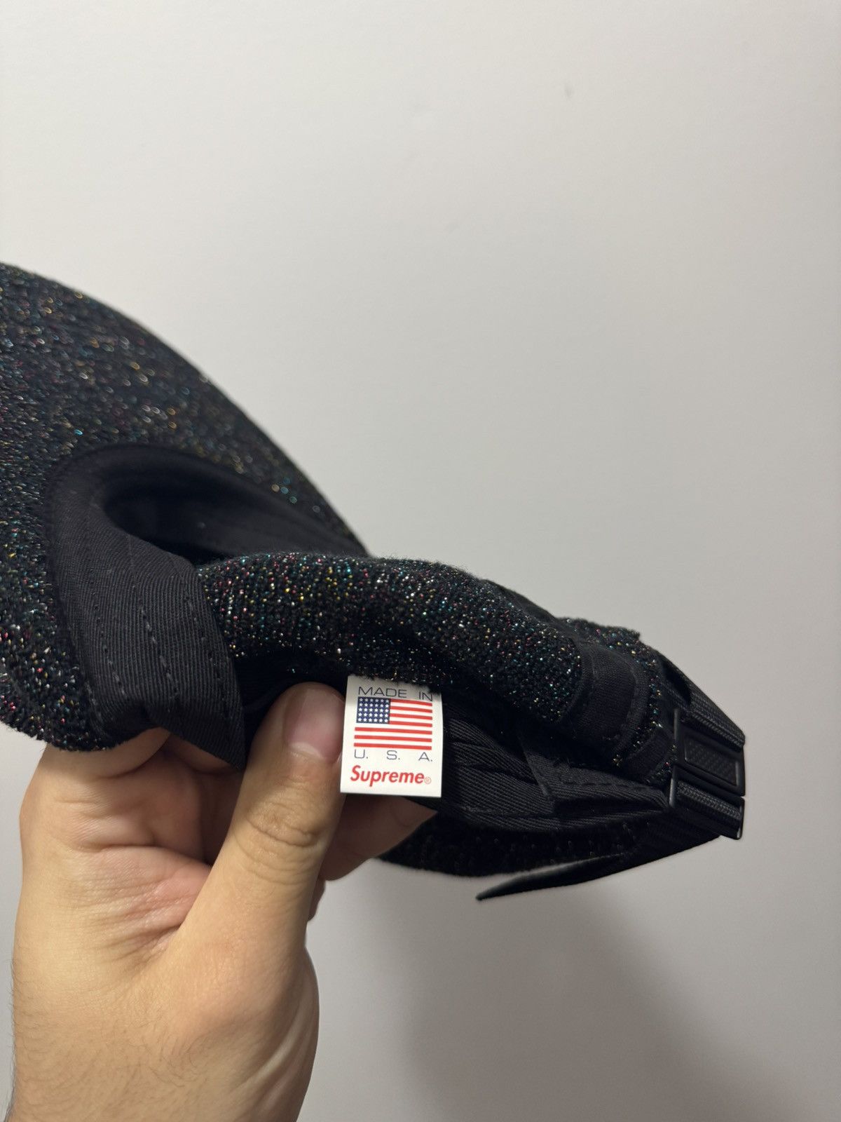 Supreme Supreme Glitter Terry Camp Cap SS19 Black Size ONE SIZE - 4 Thumbnail