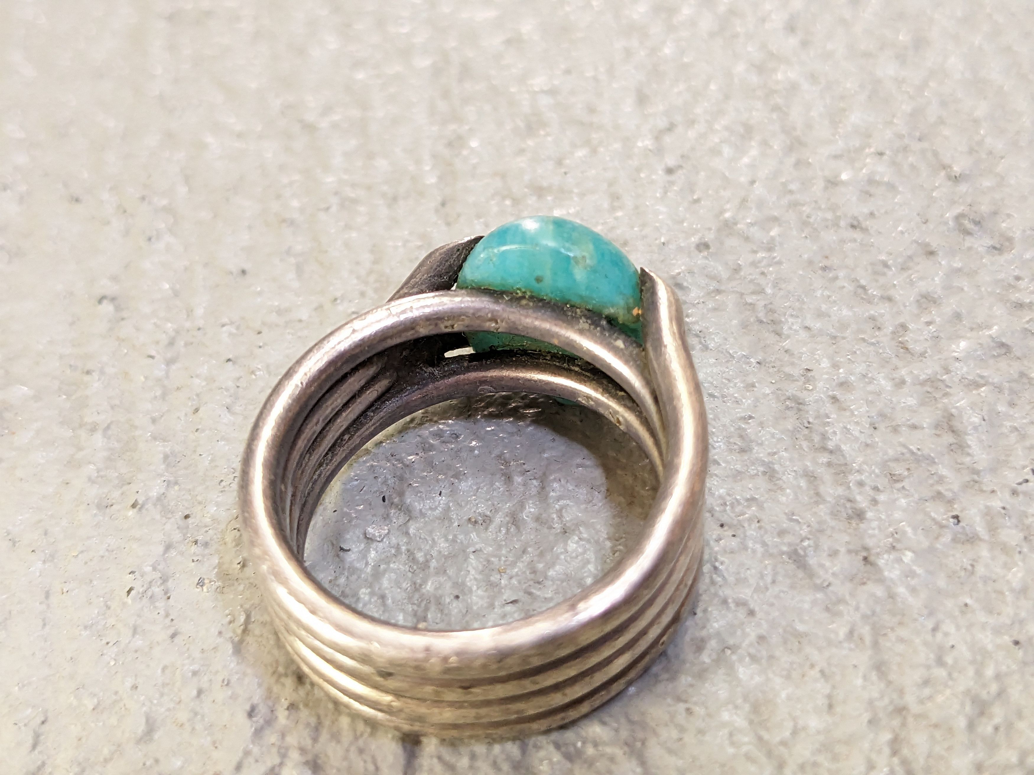 Jewelry Vintage Sterling Silver Ring 6.75 Amazonite Oval Modern Size ONE SIZE - 10 Thumbnail