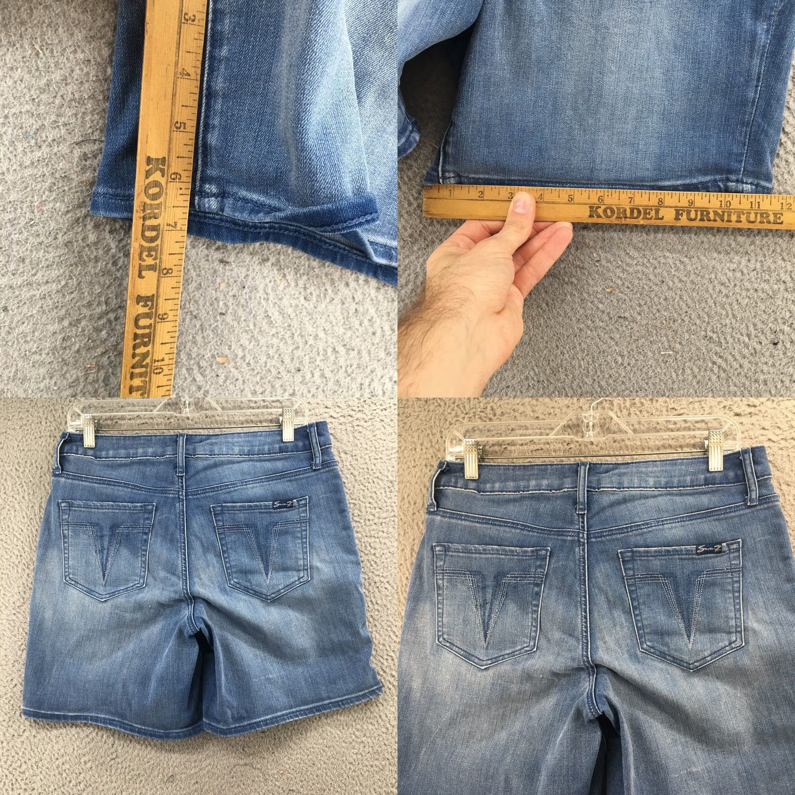 Vintage Seven Bermuda Shorts Womens 8 Blue Denim Mid Rise Casual Zip Fly Shirt (incorrect) Size 30" / US 8 / IT 44 - 8 Thumbnail