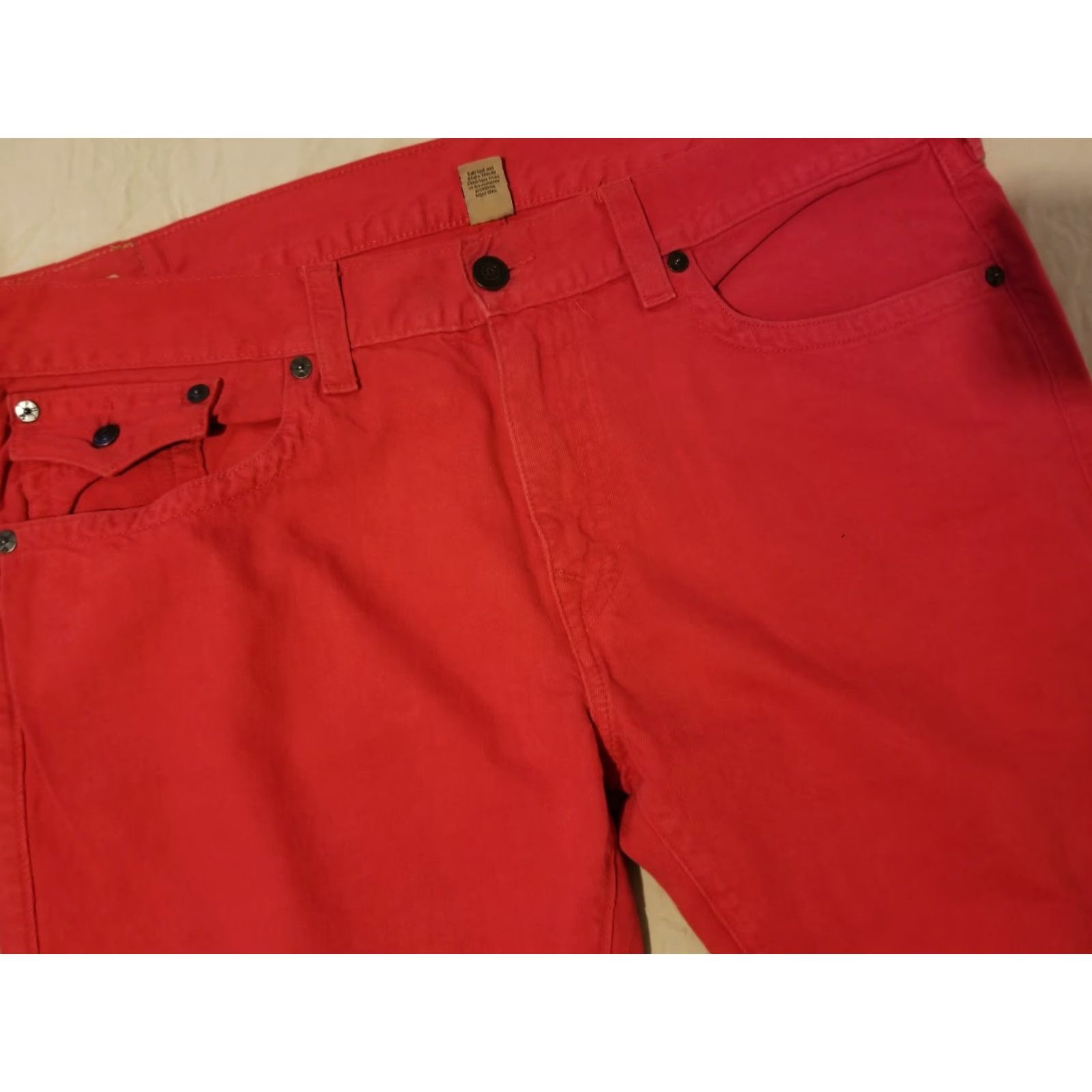 True Religion Mens True Religion Jeans 40x34 42x34 Red Relaxed Straight Denim Pants Size US 40 / EU 56 - 5 Thumbnail