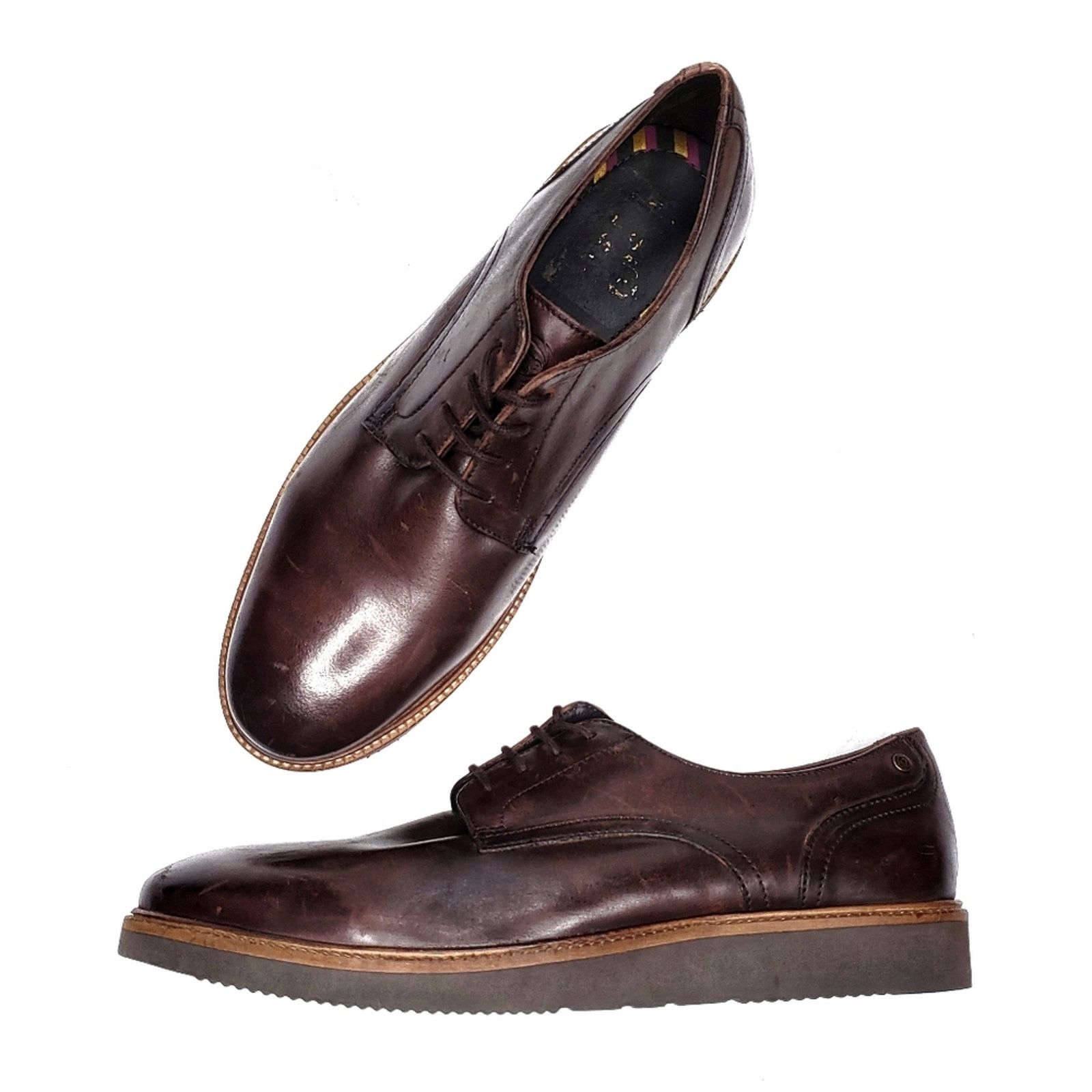Base London Base London Draco Derby Shoes in Brown Leather Size US 11 / EU 44 - 1 Thumbnail