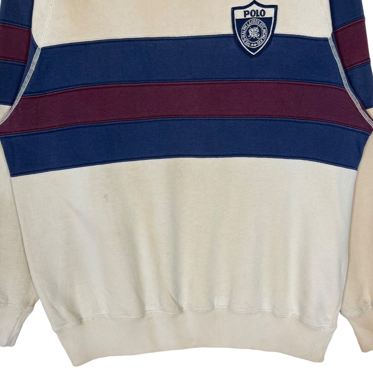Polo Ralph Lauren × Vintage Vintage 90’s Polo Ralph Lauren Stripes Sweatshirt Size US M / EU 48-50 / 2 - 4 Thumbnail
