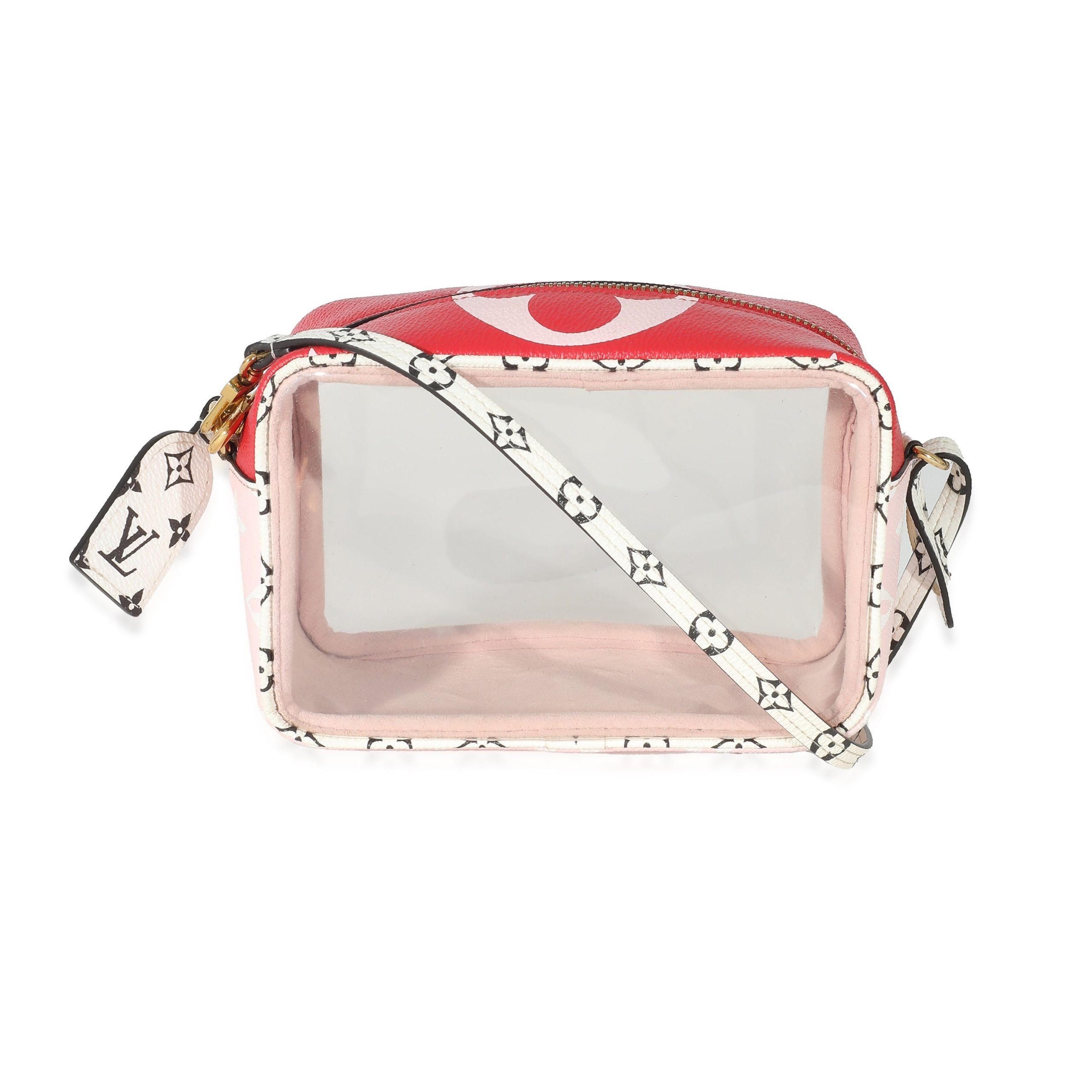 image of Louis Vuitton Red Monogram Giant Canvas Pvc Beach Pouch, Women's