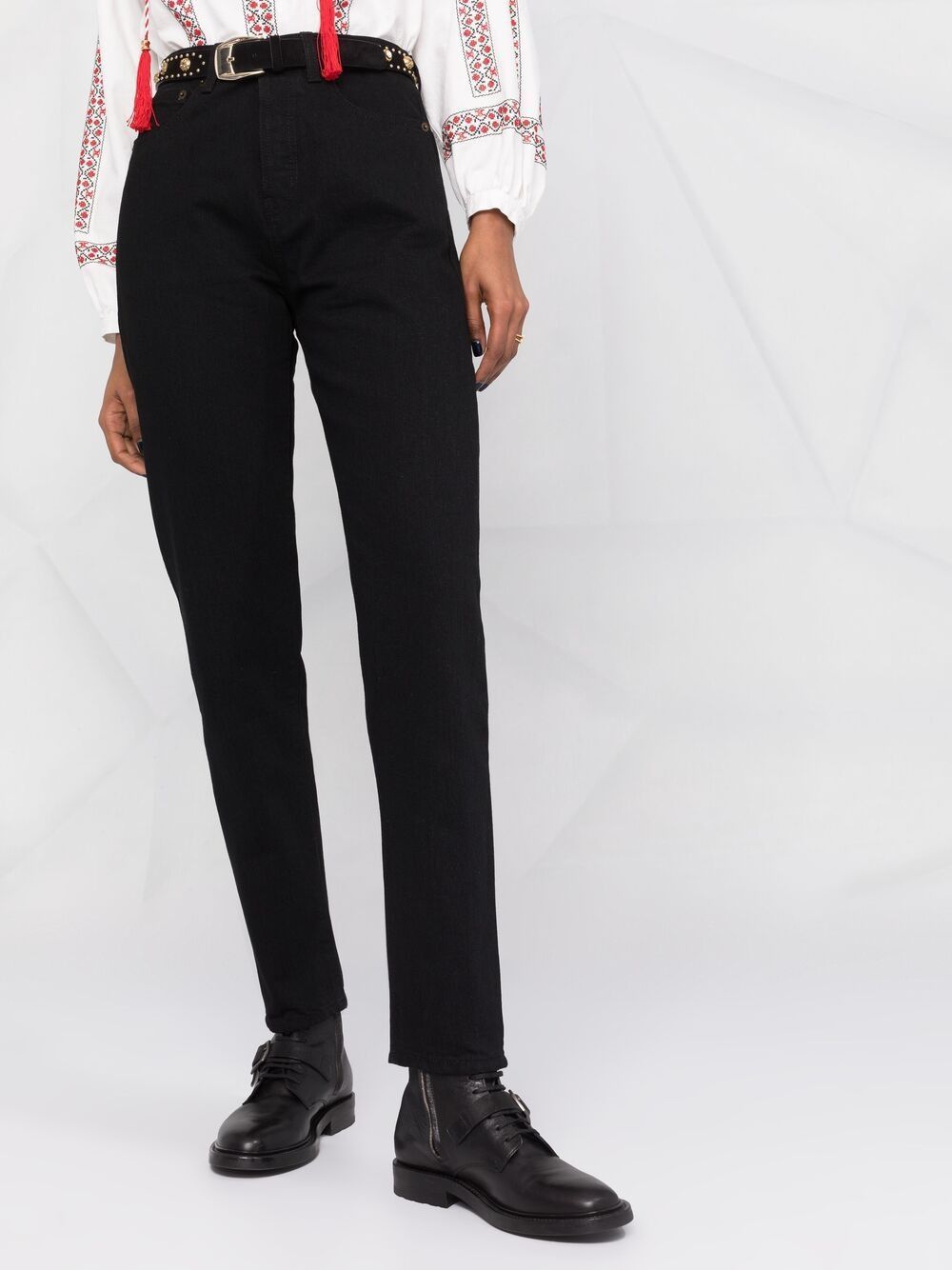 Saint Laurent Paris o1bcso1str1124 Slim Fit Jeans in Black Size 25" / US 0 / IT 36 - 3 Thumbnail