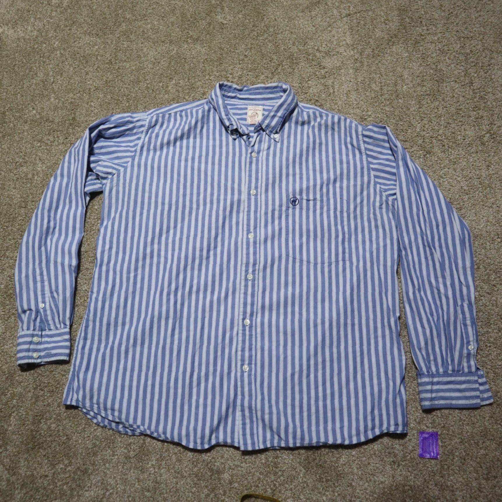 Camel VINTAGE Red Camel Shirt Western Button-Down Long Sleeve Plaid 100% Cotton Size XL Blue Mens Stripes Casual Workwear 90s Cowboy Outdoor Southwestern Size US XL / EU 56 / 4 - 2 Thumbnail