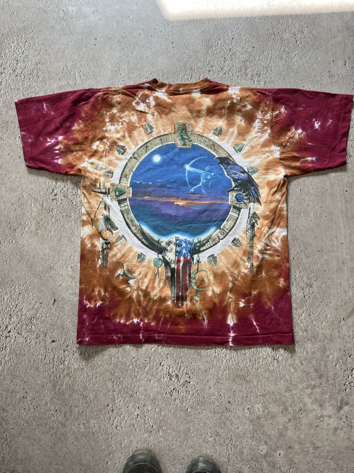 Liquid Blue × Vintage Mens Vintage Liquid Blue T Shirt overprint Skeleton skulls Size US L / EU 52-54 / 3 - 9 Thumbnail