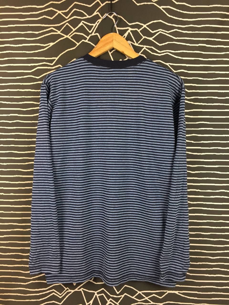 Uniqlo Uniqlo Cotton Stretch Striped Long Sleeve Henley Tee Size L Size US L / EU 52-54 / 3 - 5 Thumbnail