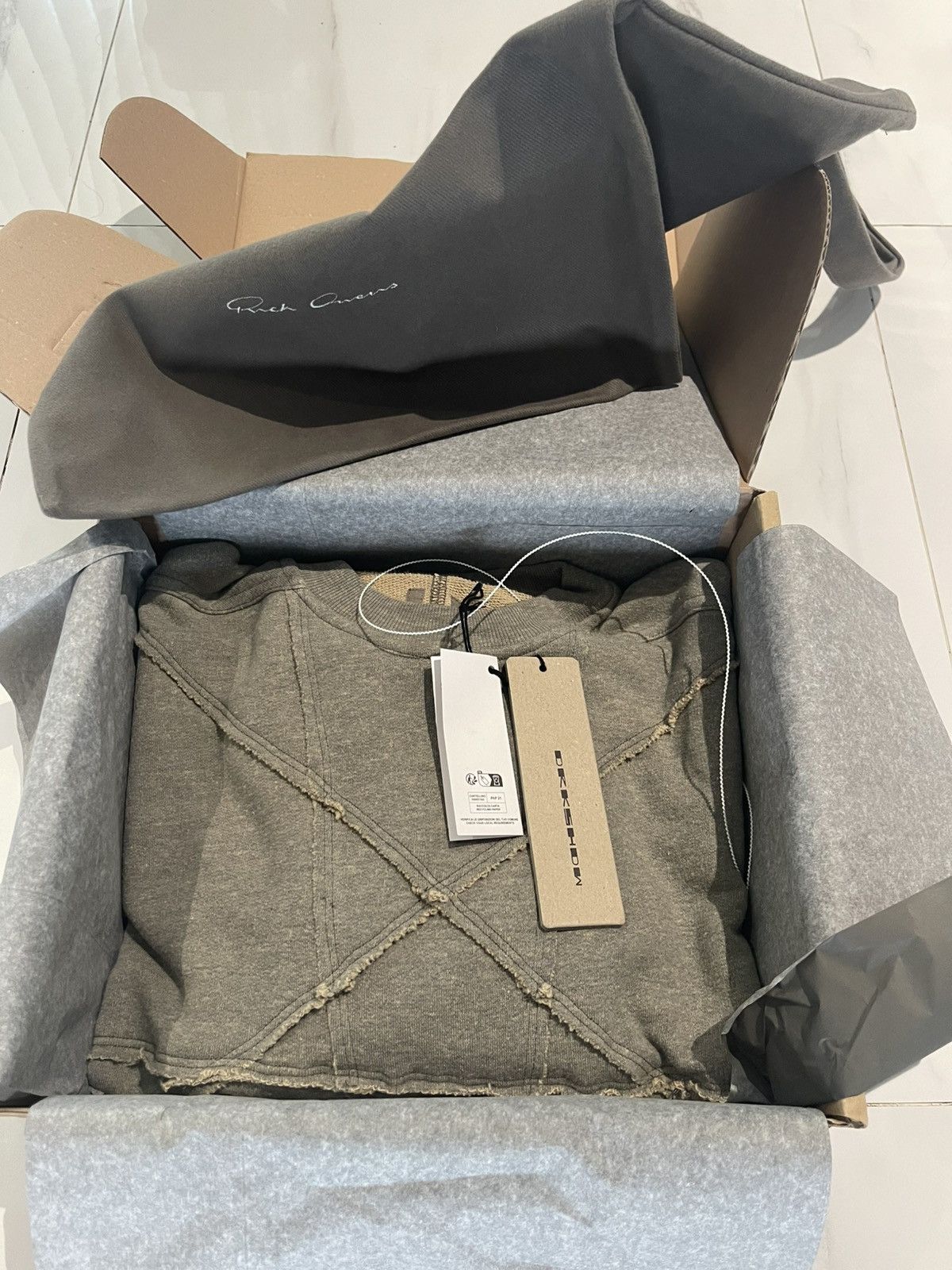 Rick Owens Rick Owens Terry Sweatshirt (ONE SIZE) Size US L / EU 52-54 / 3 - 7 Thumbnail