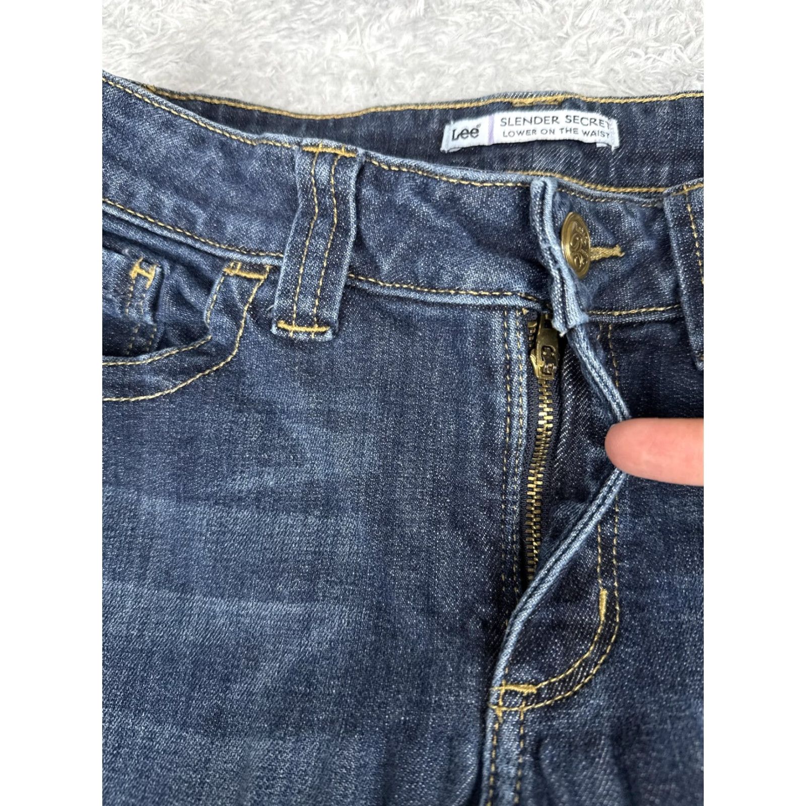 Lee LEE Jeans Slender Secret Straight Womens 8 Short Medium Wash Blue Stretch 28x28 Variety 5-Pocket Denim Regular Rise Mid 90s Womens Size 30" / US 8 / IT 44 - 5 Thumbnail
