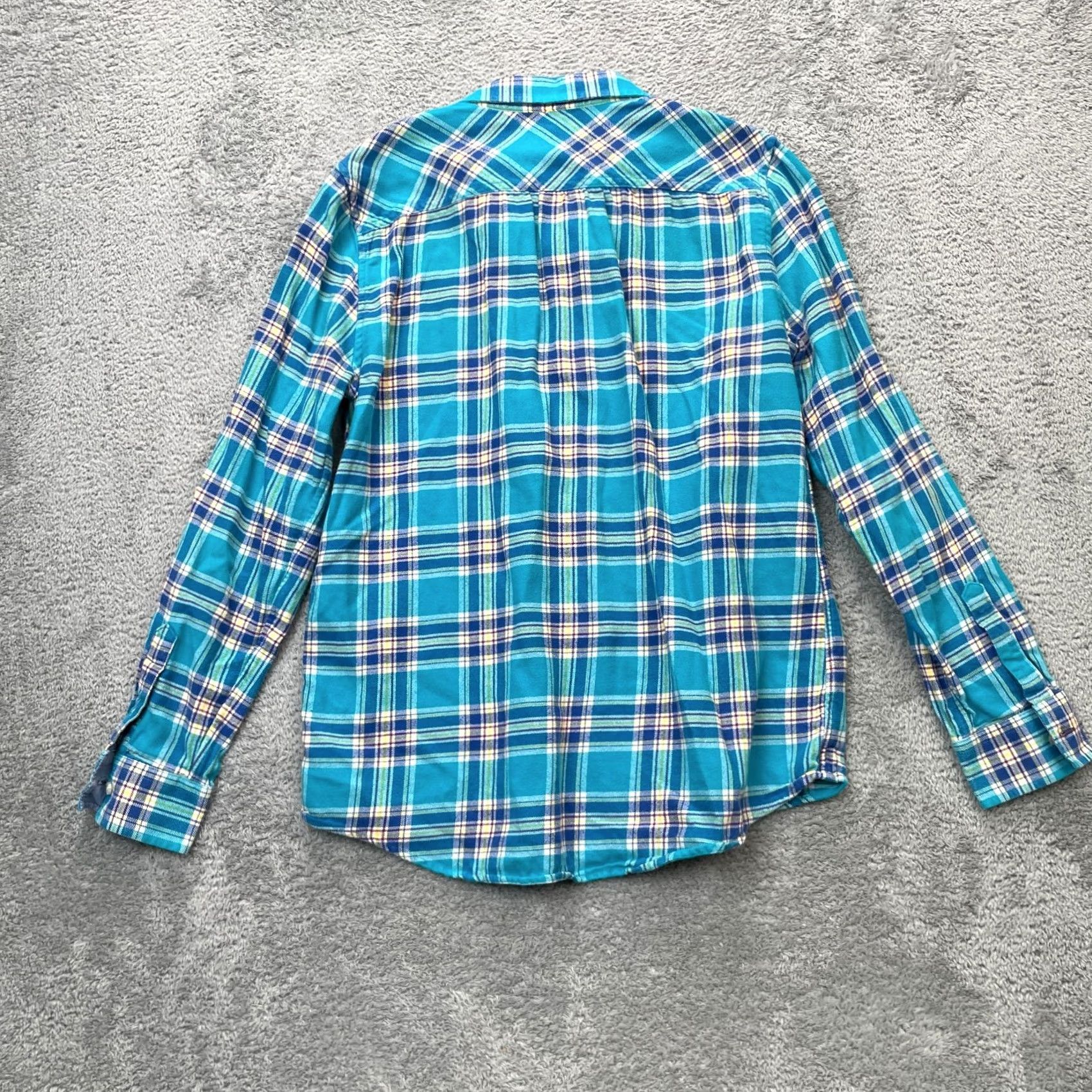 Lands' End VINTAGE Lands' End Shirt Womens M Tall Blue Plaid Flannel Cotton Button Up Size M / US 6-8 / IT 42-44 - 2 Thumbnail