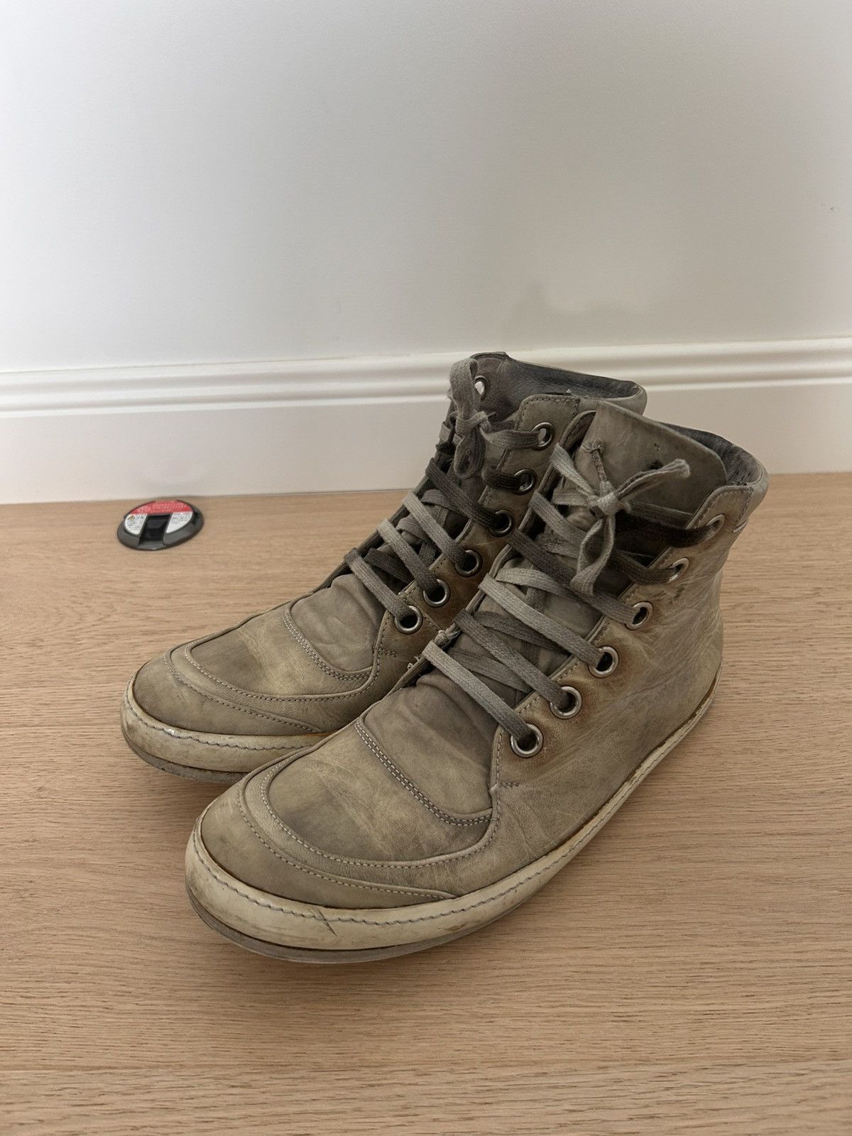A1923 A1923 High Top Sneakers Beige Horse Size US 10 / EU 43 - 6 Thumbnail