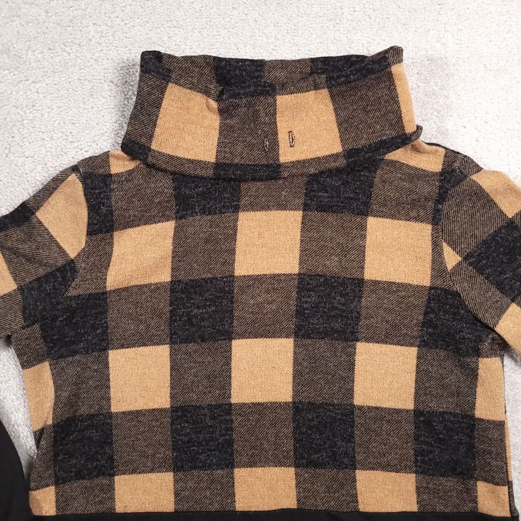 Vintage VINTAGE Haptics By Holly Harper Turtleneck Sweater Women's Small Brown Plaid Size S / US 4 / IT 40 - 3 Thumbnail