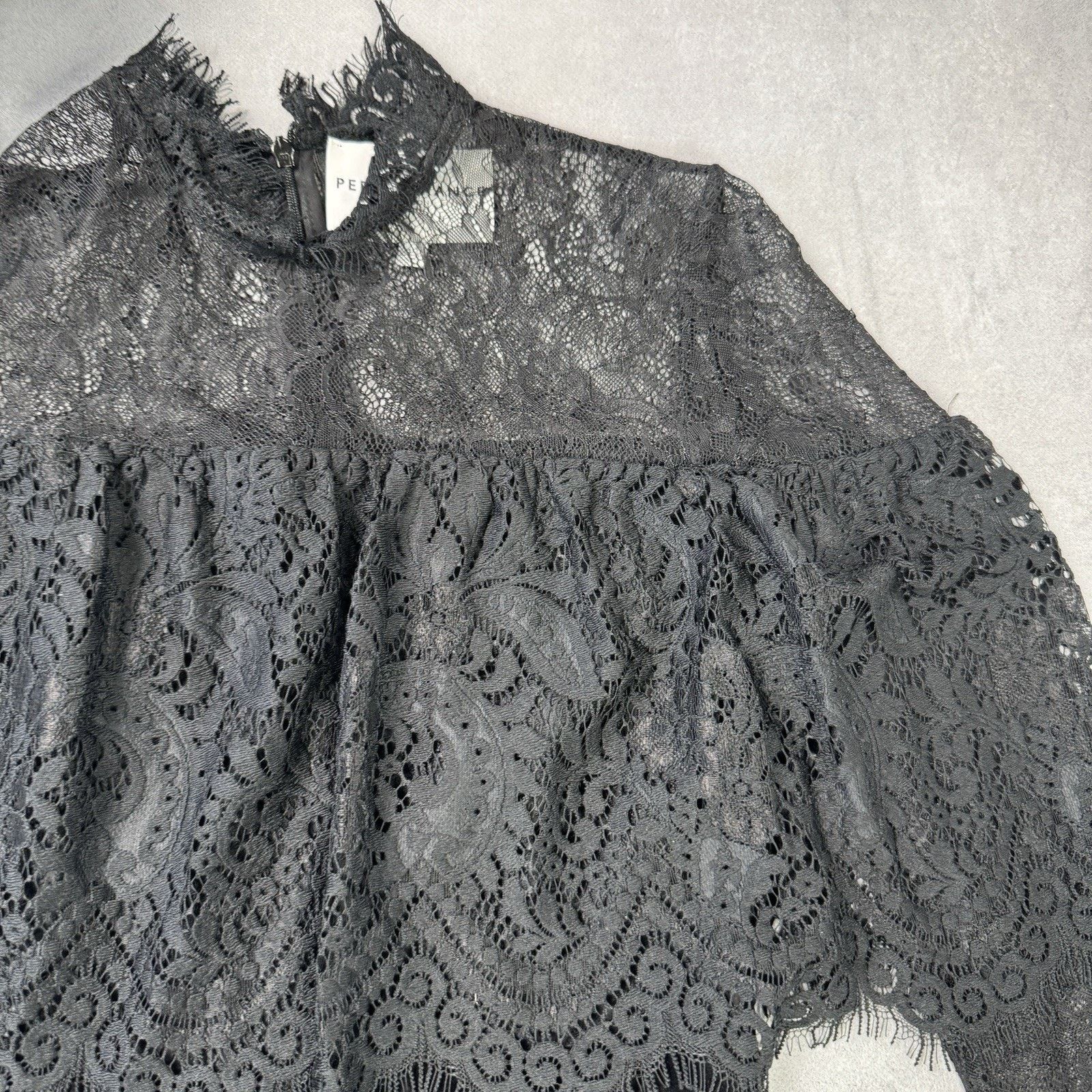Vintage Perseverance London Paisley Ruffled Dress Black Size 12 midi Size M / US 6-8 / IT 42-44 - 4 Thumbnail