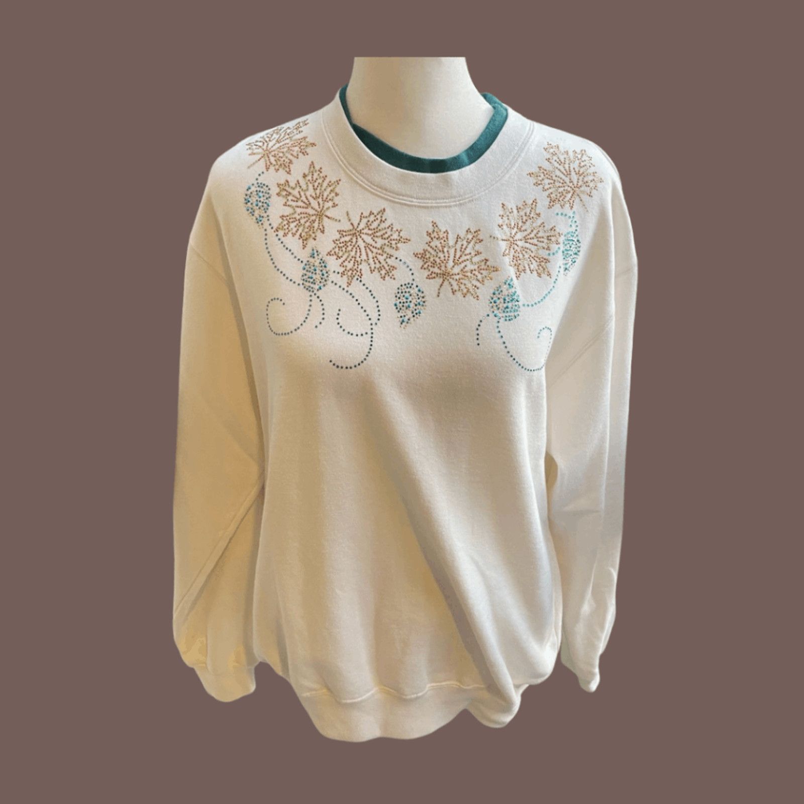 Vintage VTG Pullover Sweater Trilllogy Morning Sun Snowflake Beaded Size M / US 6-8 / IT 42-44 - 1 Thumbnail