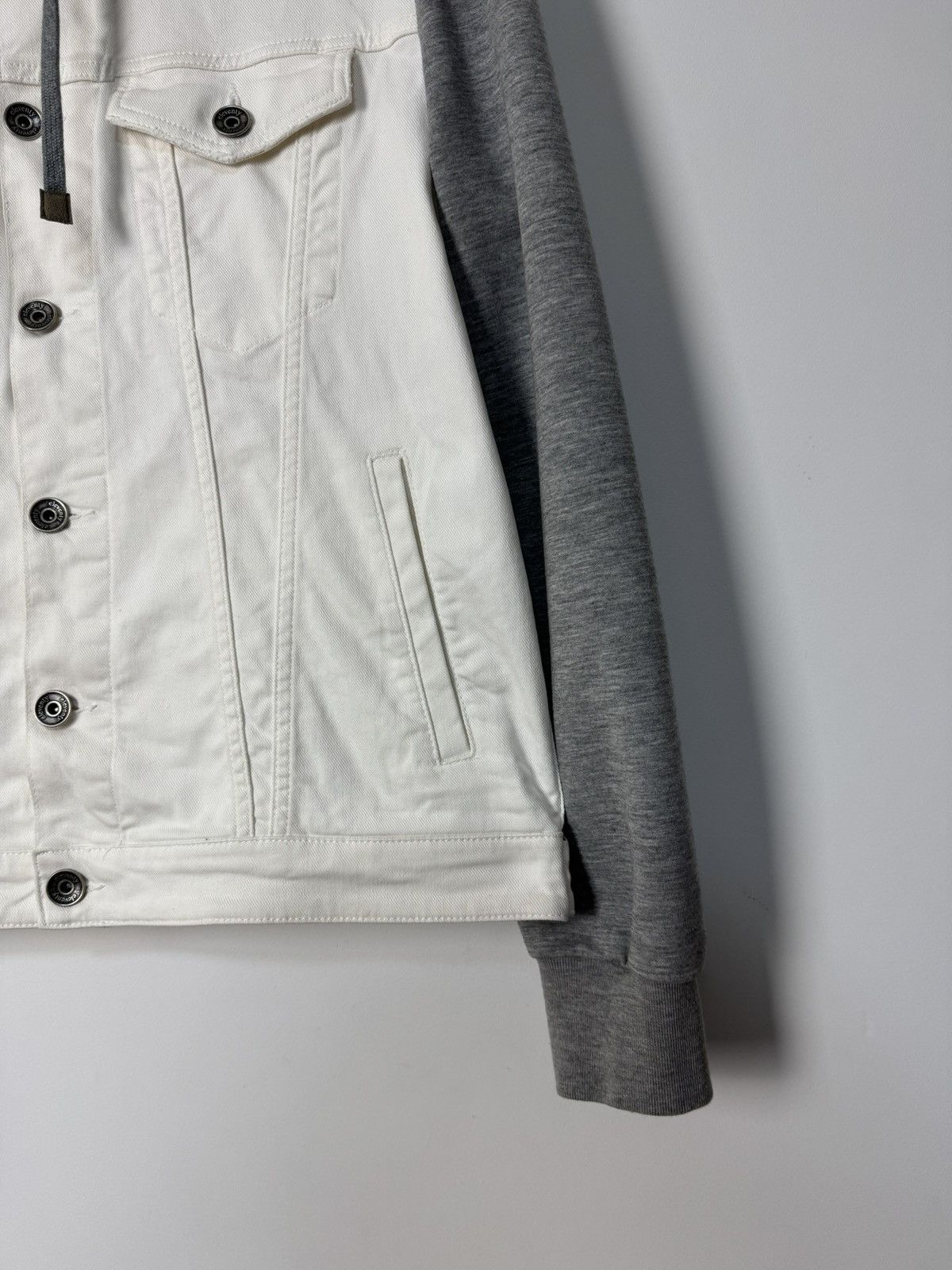 Eleventy Eleventy Denim Hoodie Jacket White/Gray Luxury Designer Size US M / EU 48-50 / 2 - 6 Thumbnail