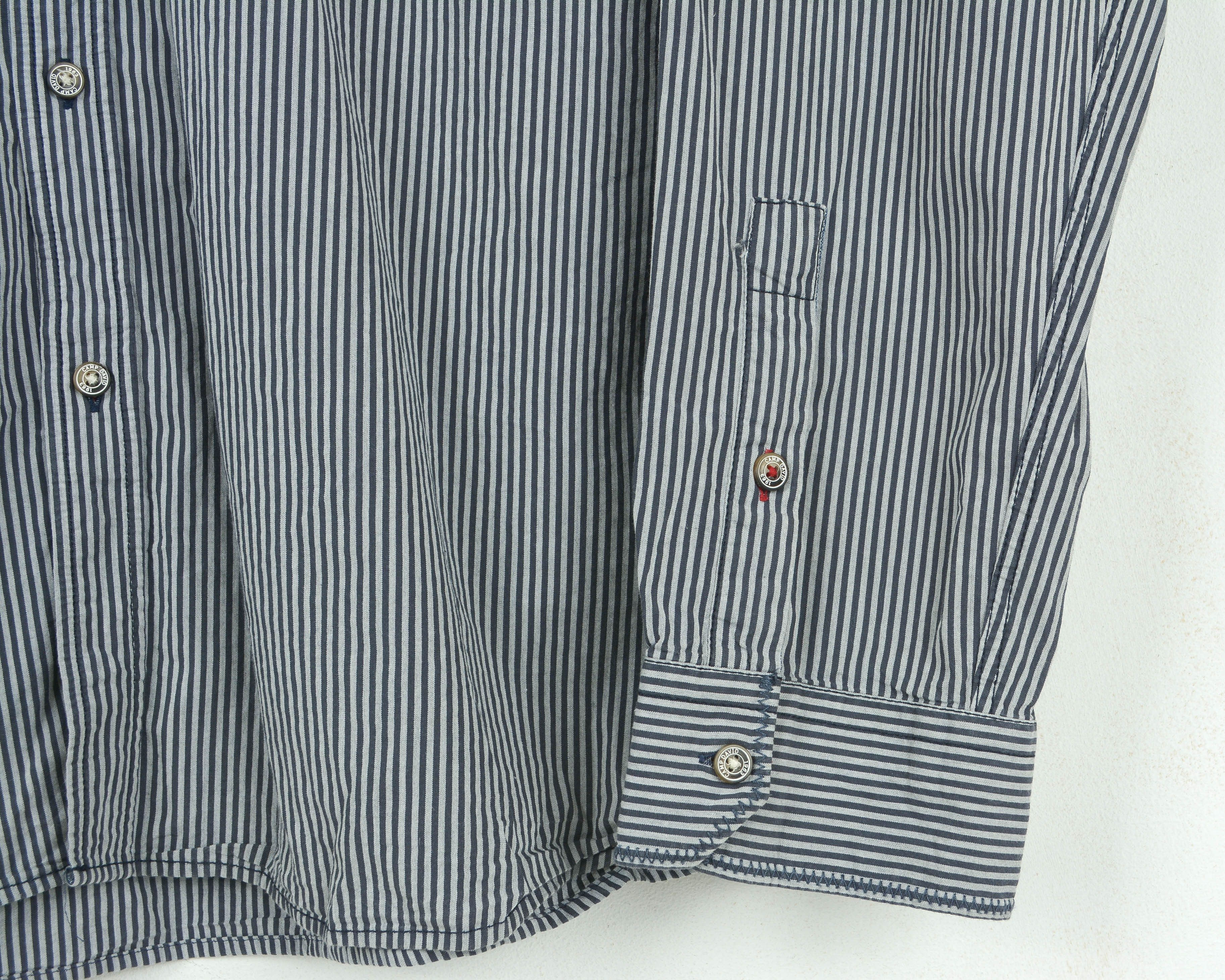 Camp David Button Up Shirt 2XL Striped Embroided Long Sleeve Casual Top Size US XXL / EU 58 / 5 - 4 Thumbnail