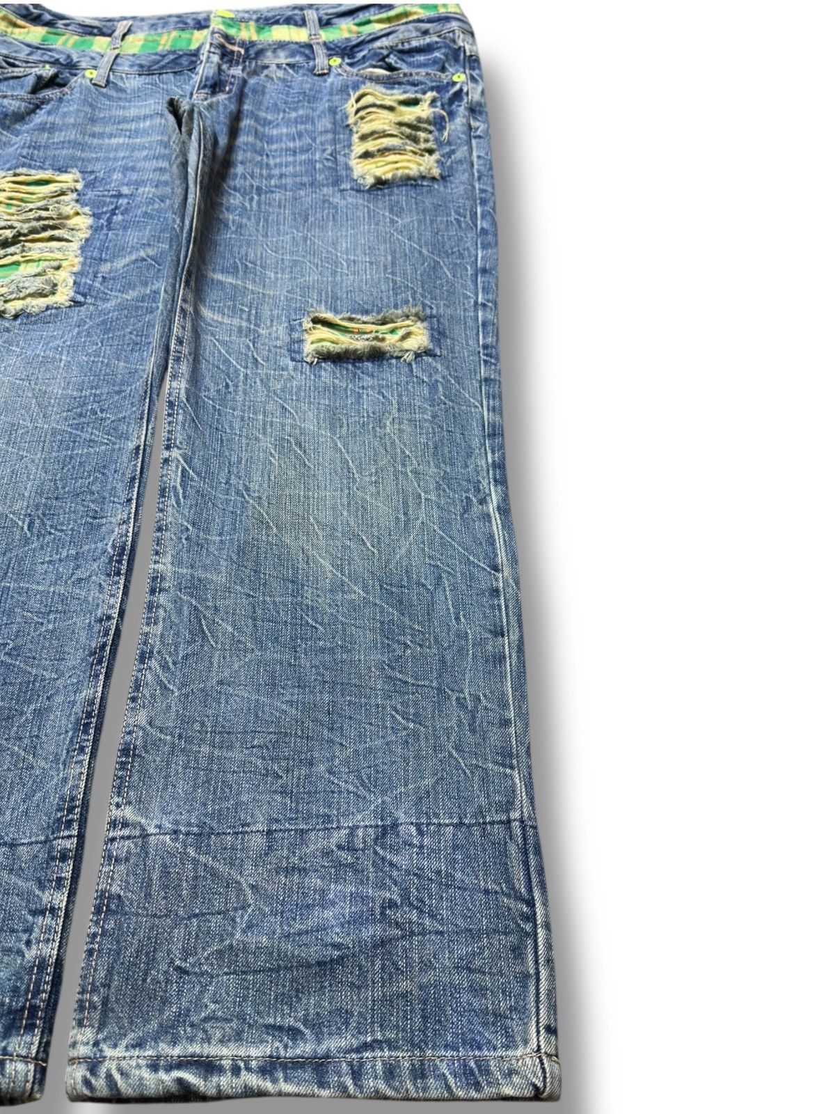 Hysteric Glamour Vintage Japanese Brand Double Waist Baggy Honeycomb Denim Size US 41 - 4 Thumbnail