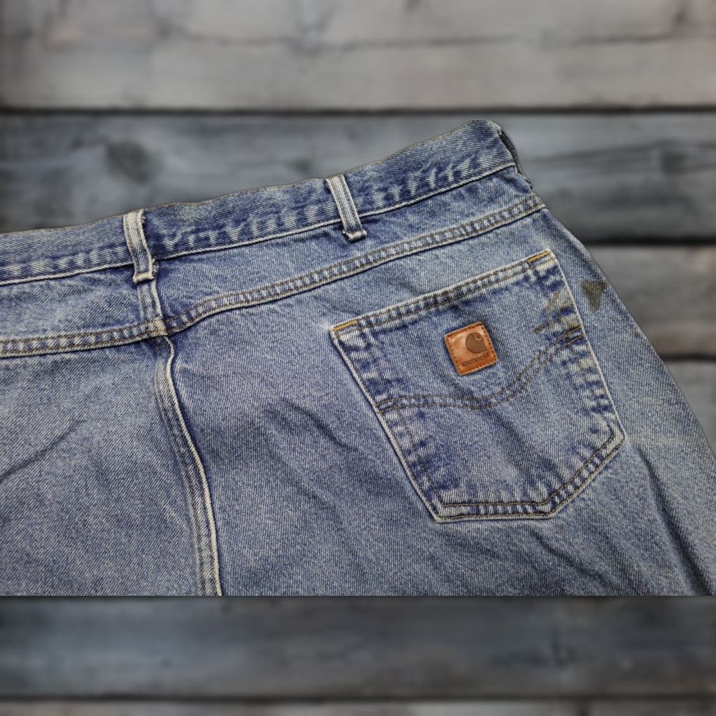 Carhartt Vintage Carhartt Jeans Mens 40x29 Blue Denim Workwear Straight Fit Distressed Jeans Mens Blue Denim Carhartt B17 40 29 Size US 40 / EU 56 - 1 Thumbnail