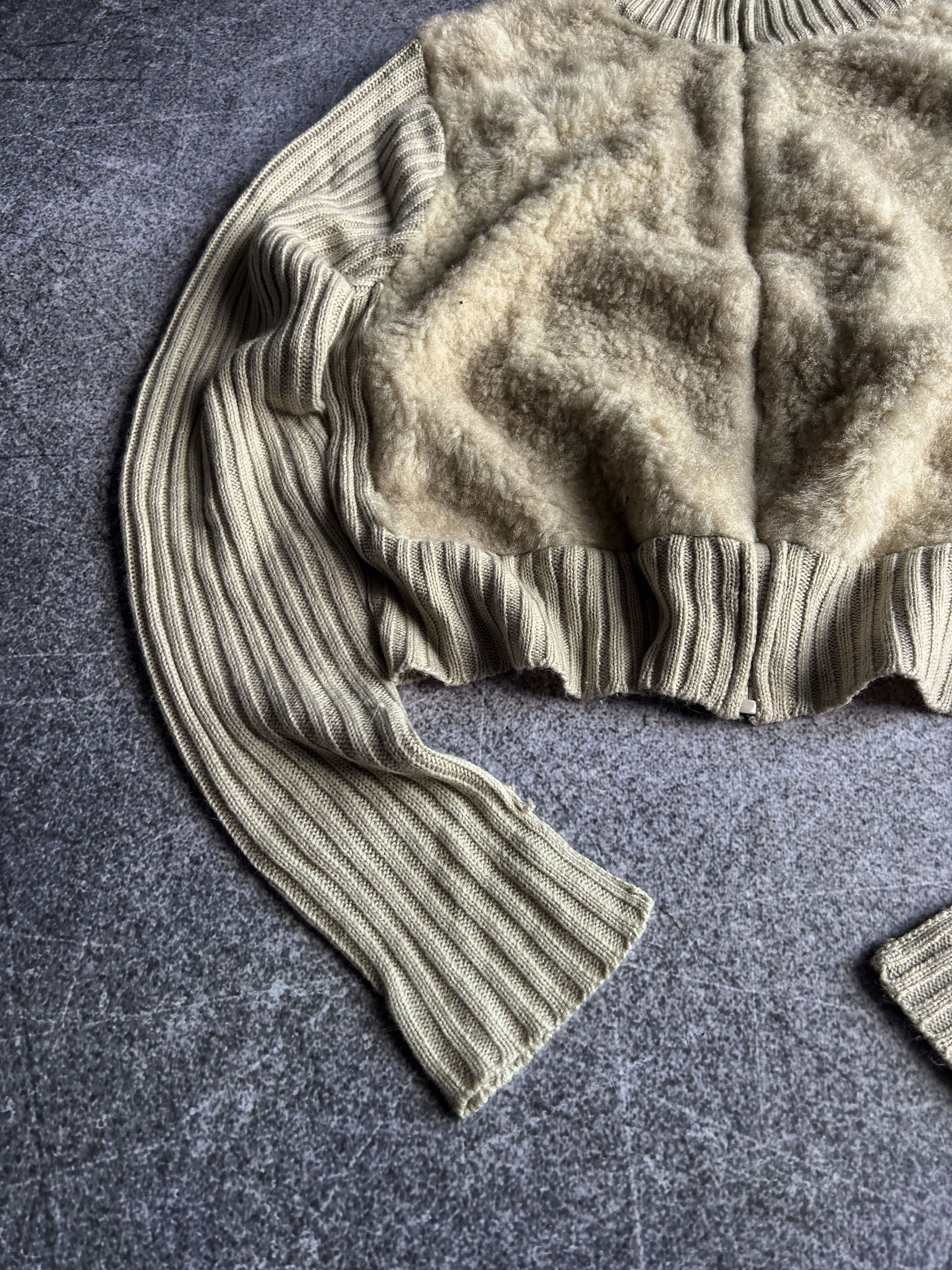 Vintage Cropped Knit Fur Sweater Zip Fitted Y2K Soft Grunge Cozy Size US S / EU 44-46 / 1 - 2 Thumbnail