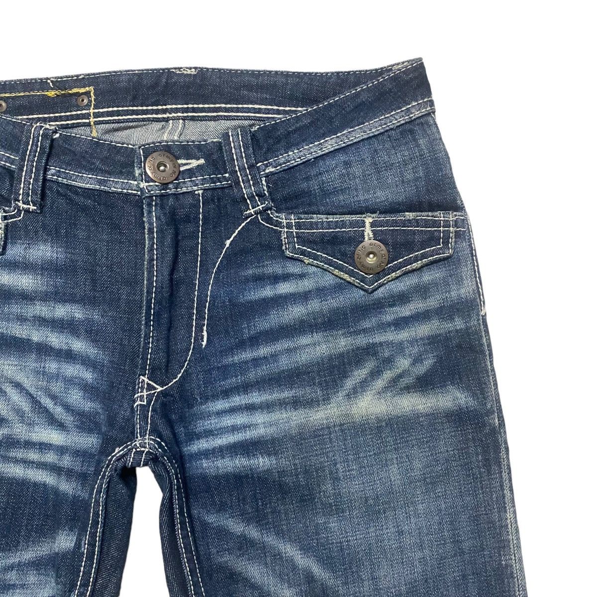 Japanese Brand ARMY OF NO Whisker Denim Flare Jeans Size US 30 / EU 46 - 5 Thumbnail