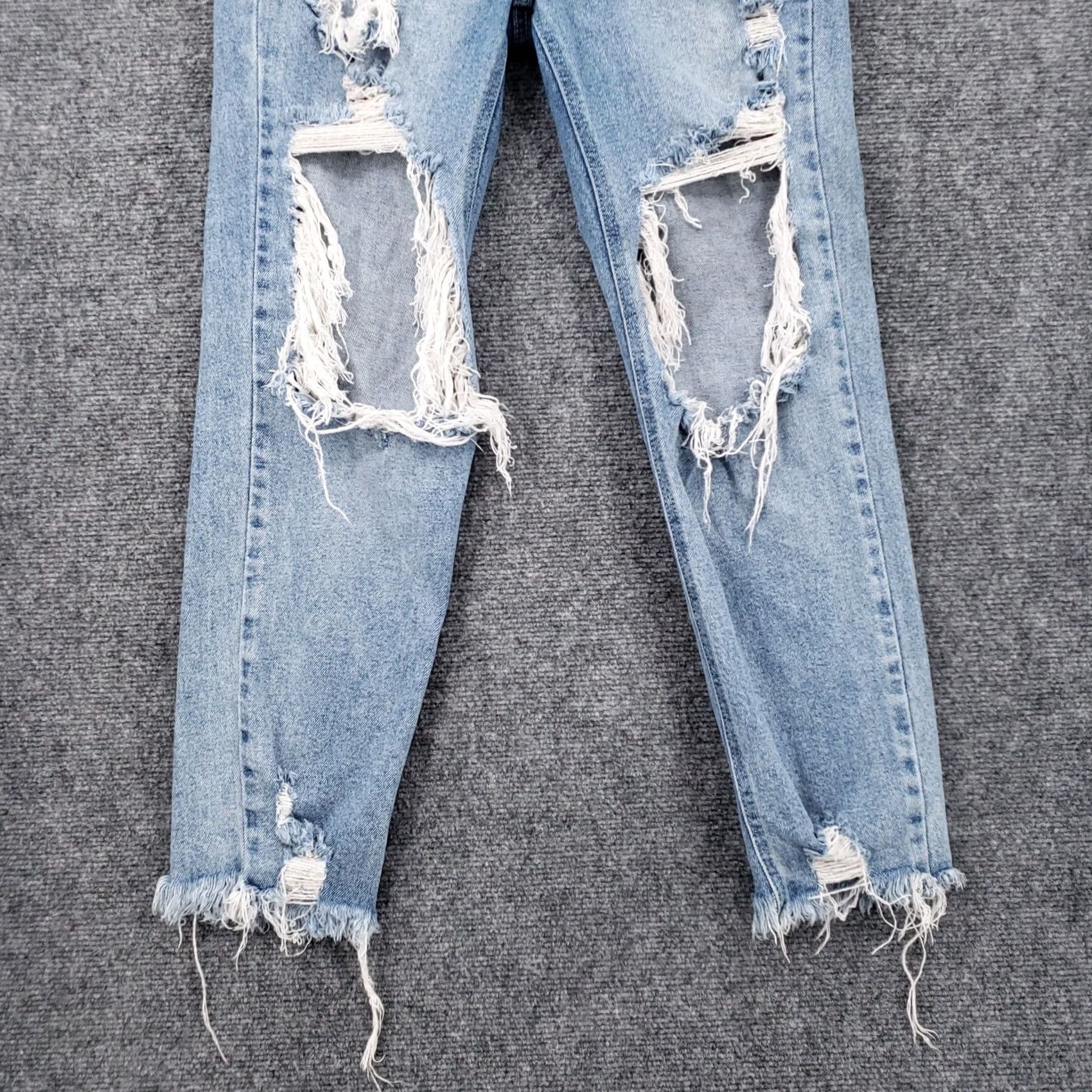 Vintage Cello Jeans Womens 7/28 Junior Mom Crop High Rise Denim Distressed Stretch Blue Size 28" / US 6 / IT 42 - 5 Thumbnail