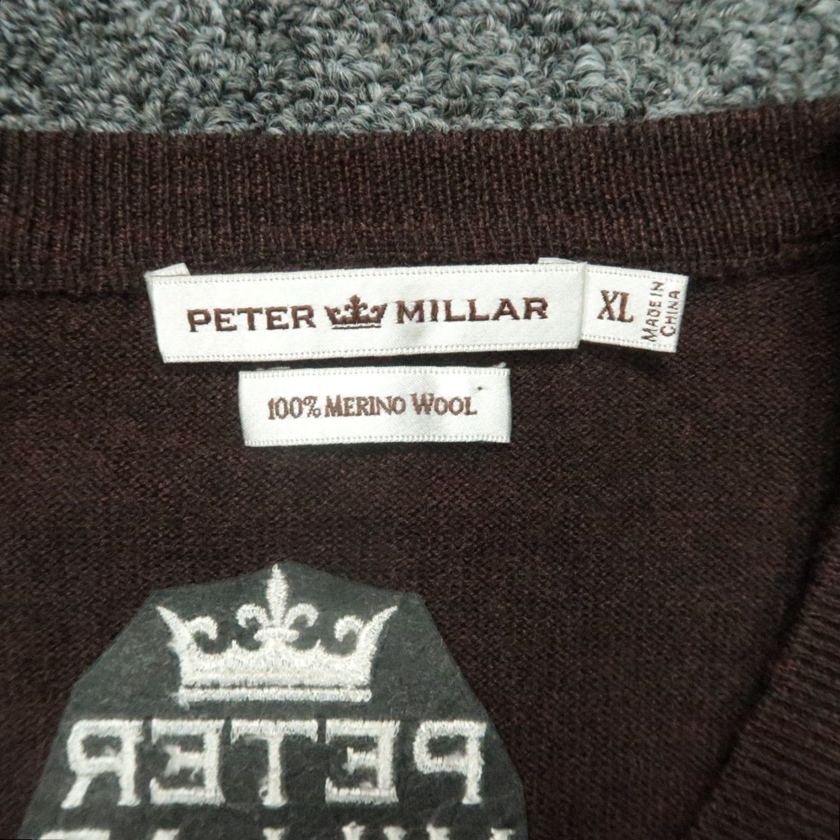 Peter Millar Peter Millar Sweater Men XL Brown Merino Wool V-Neck Jumper Tour XL Size US XL / EU 56 / 4 - 3 Thumbnail